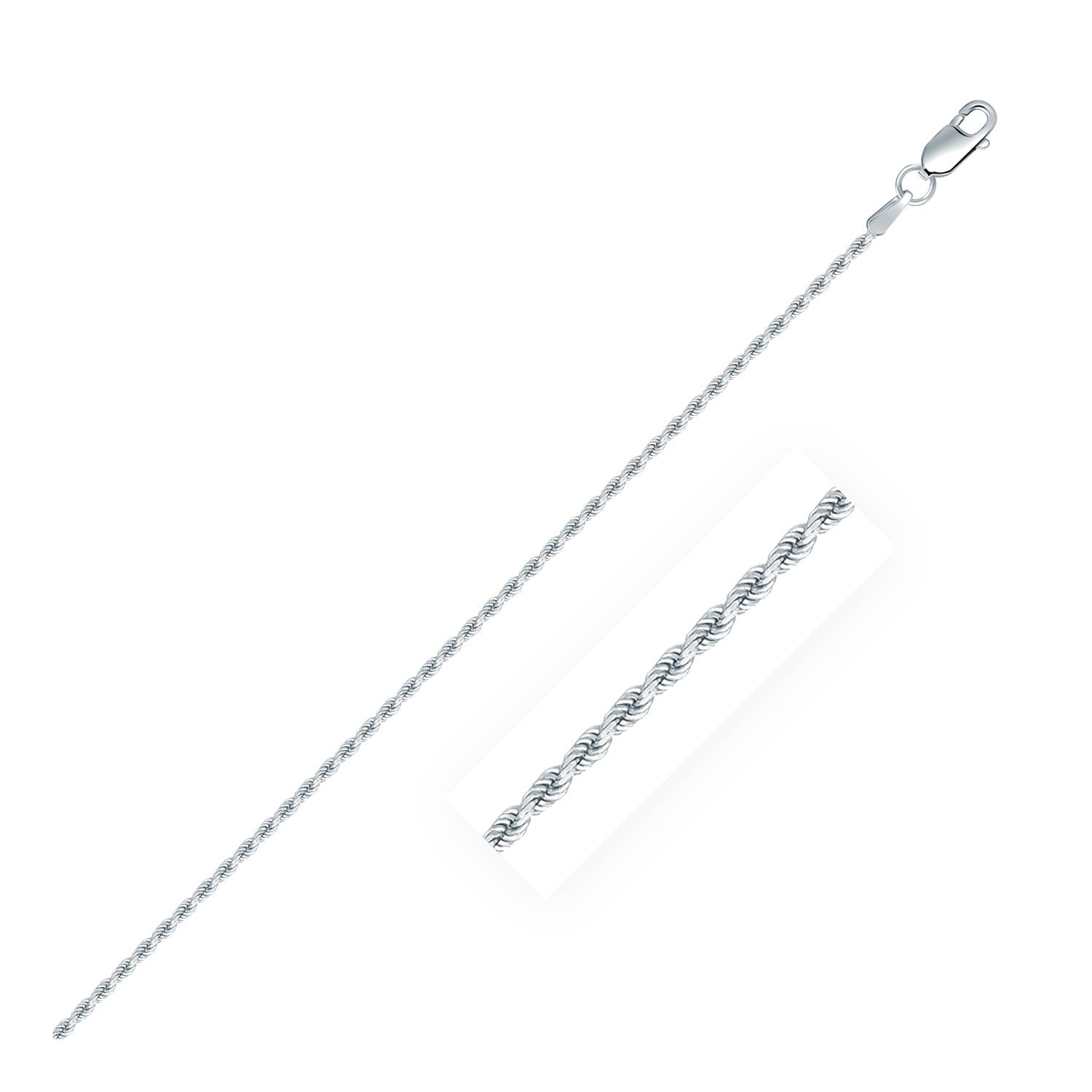 Sterling Silver 1.4mm Diamond Cut Rope Style Chain on sale at MyriadMart