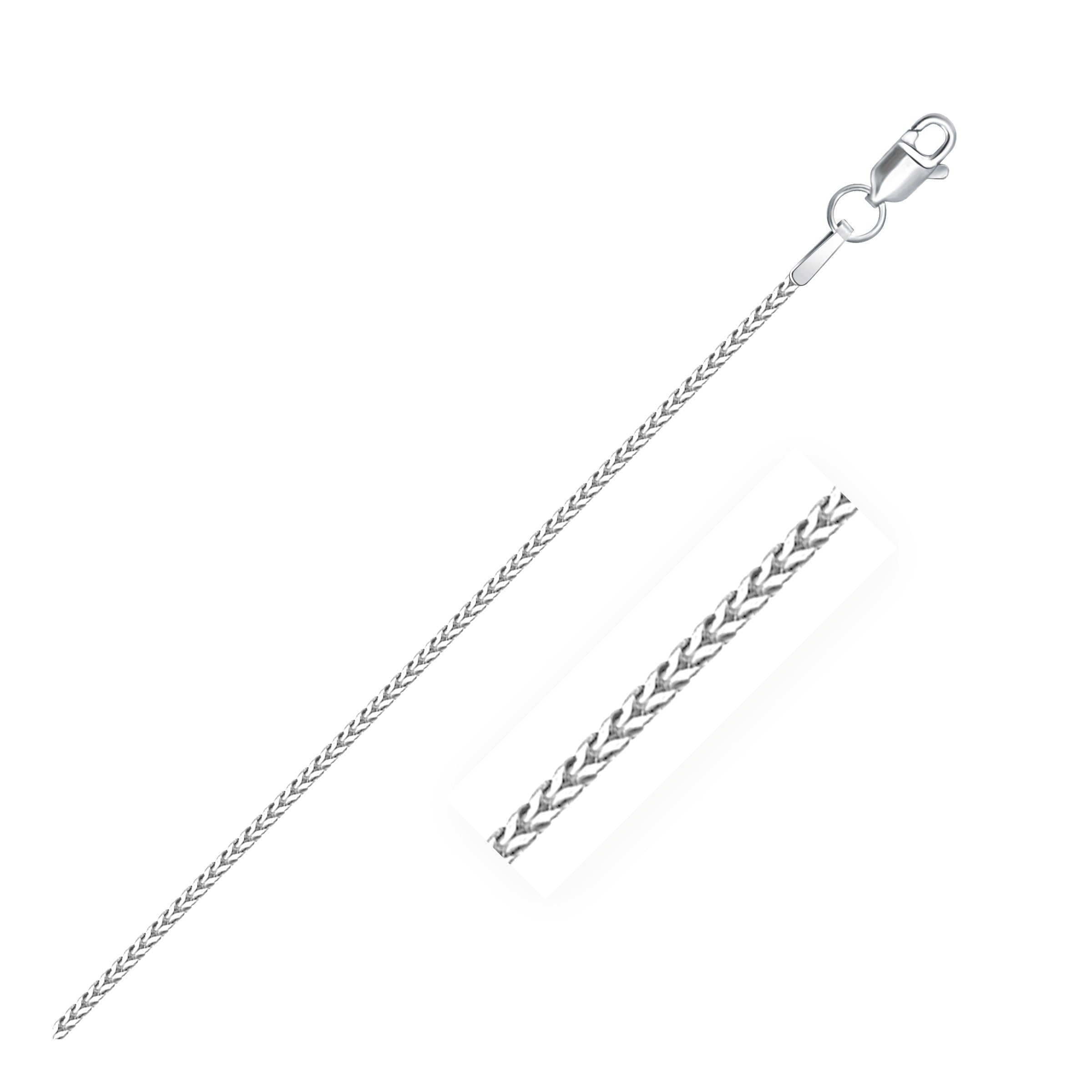 14k White Gold Franco Chain 0.9mm on sale at MyriadMart
