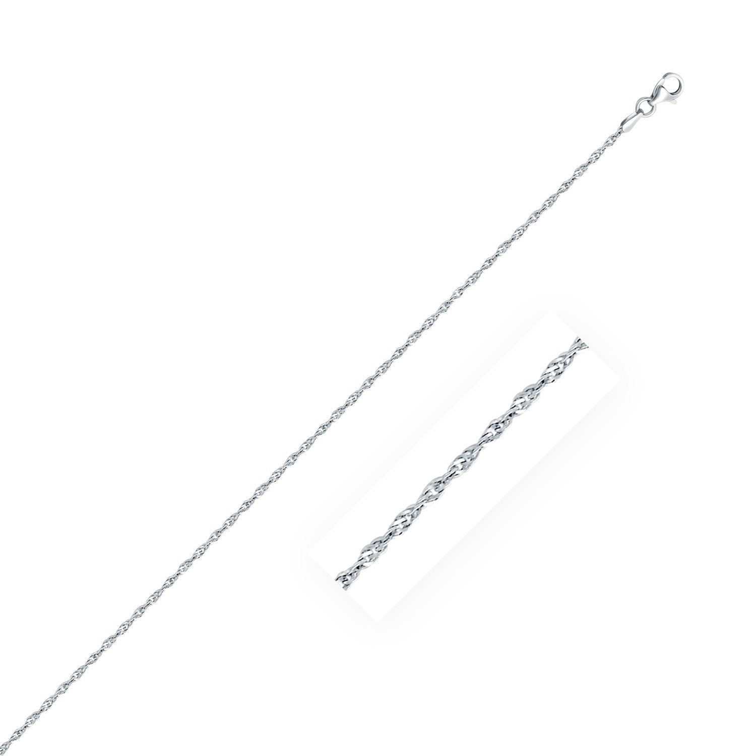 Sterling Silver 2.0mm Singapore Style Chain on sale at MyriadMart