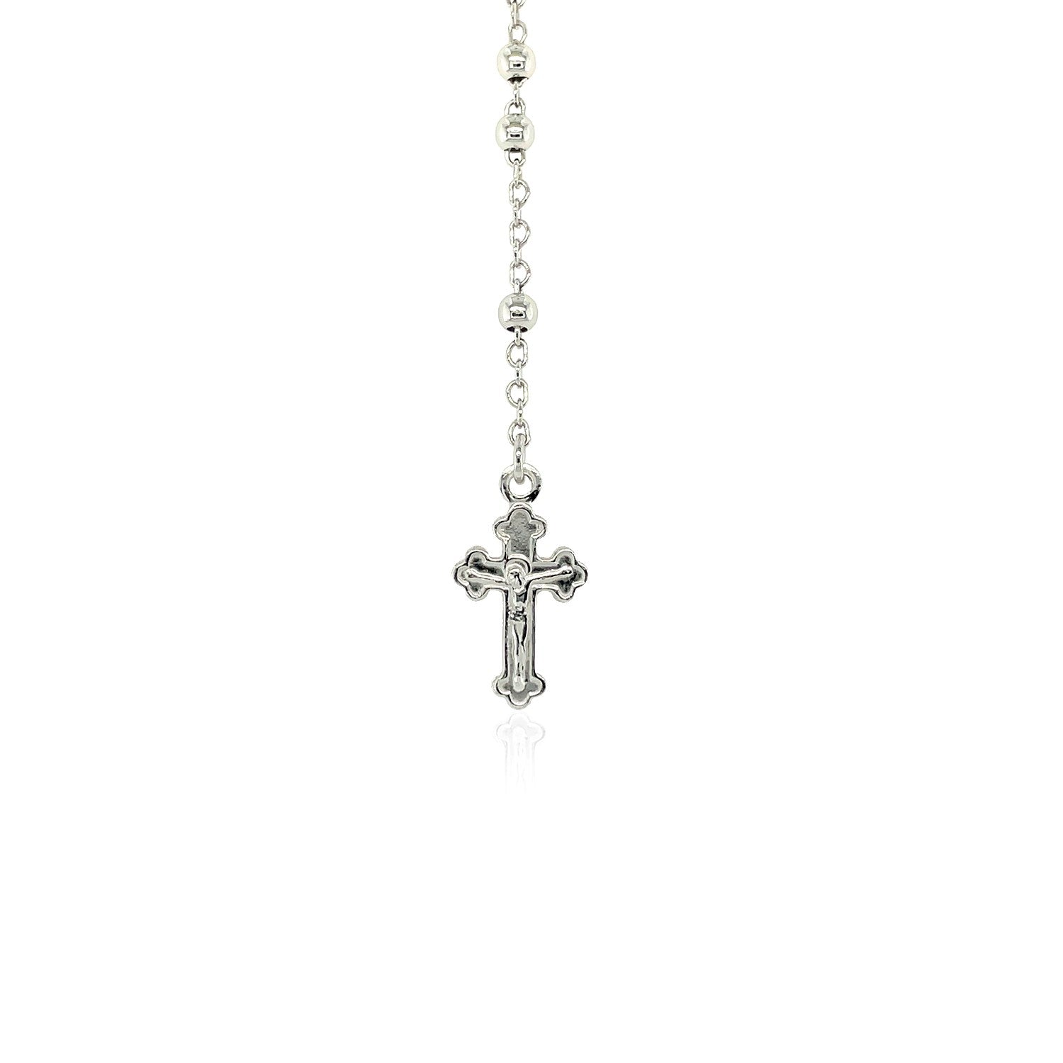 Fine Rosary Chain and Bead Necklace in Sterling Silver on sale at MyriadMart