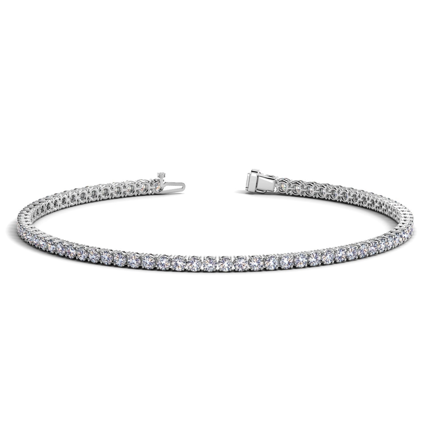 Lab Grown Round Diamond Tennis Bracelet in 14k White Gold 2 cctw F/G VS2/SI1 on sale at MyriadMart