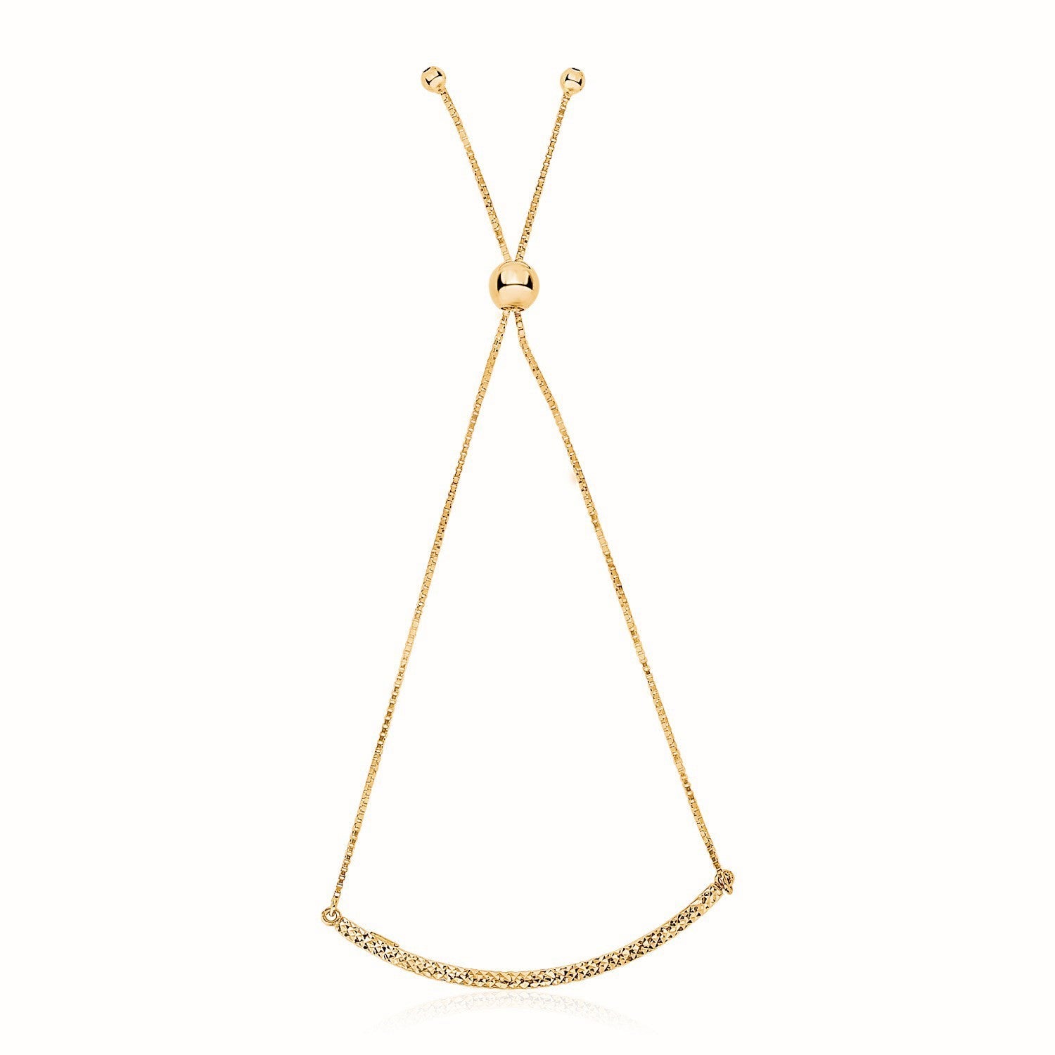 14k Yellow Gold Chain Bar Lariat Style Bracelet on sale at MyriadMart