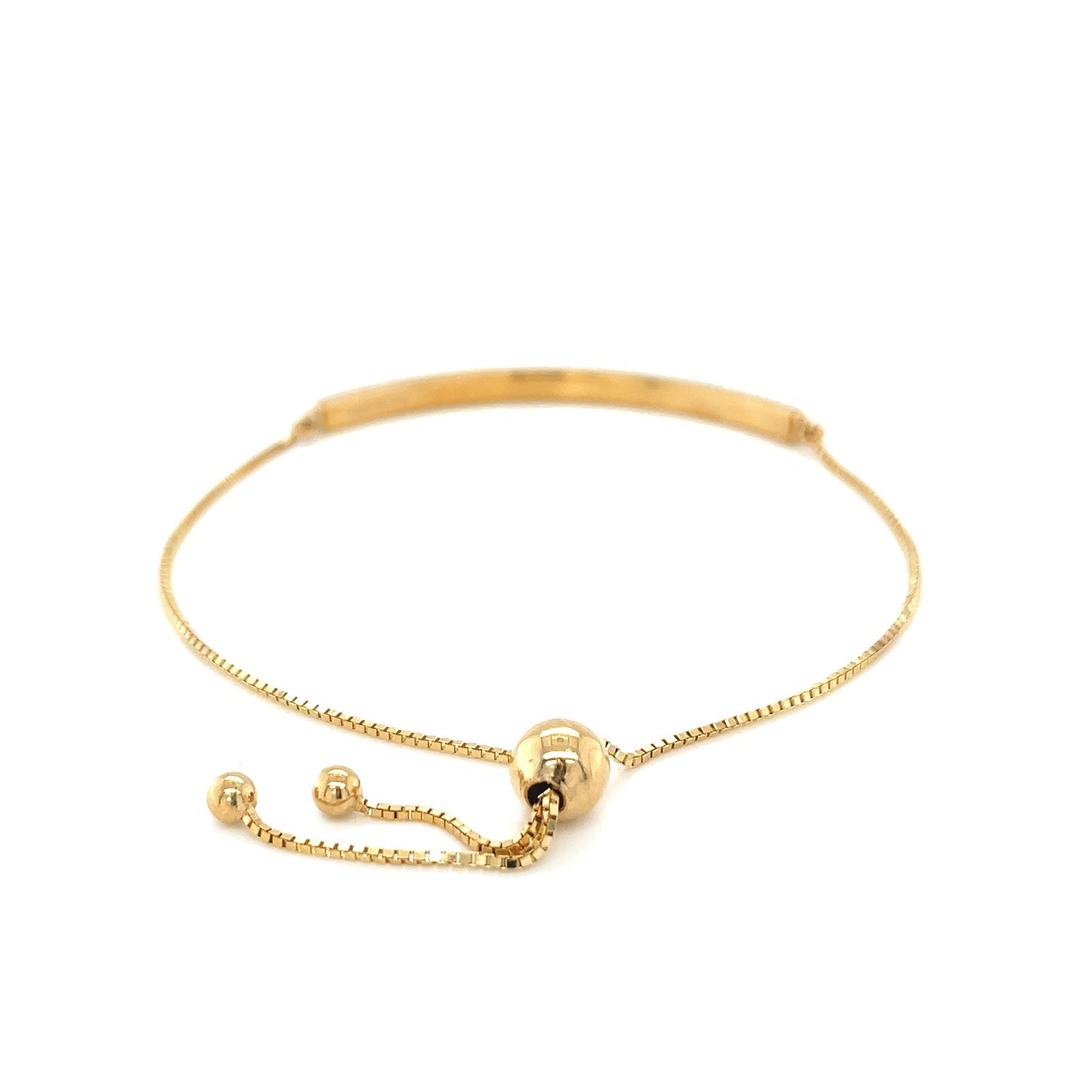 14k Yellow Gold Chain Bar Lariat Style Bracelet on sale at MyriadMart