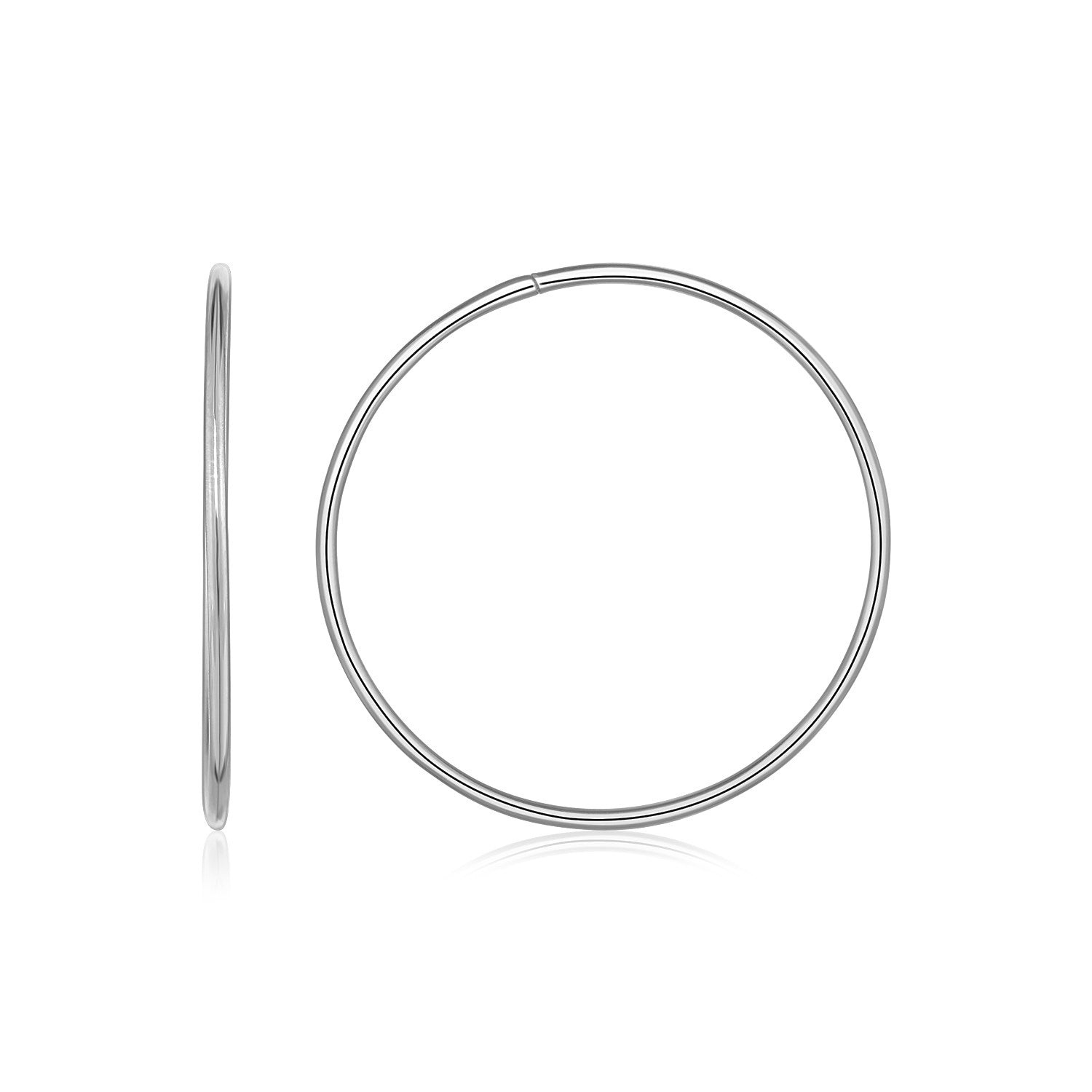 Endless Hoop Style Earrings in 14k White Gold on sale at MyriadMart