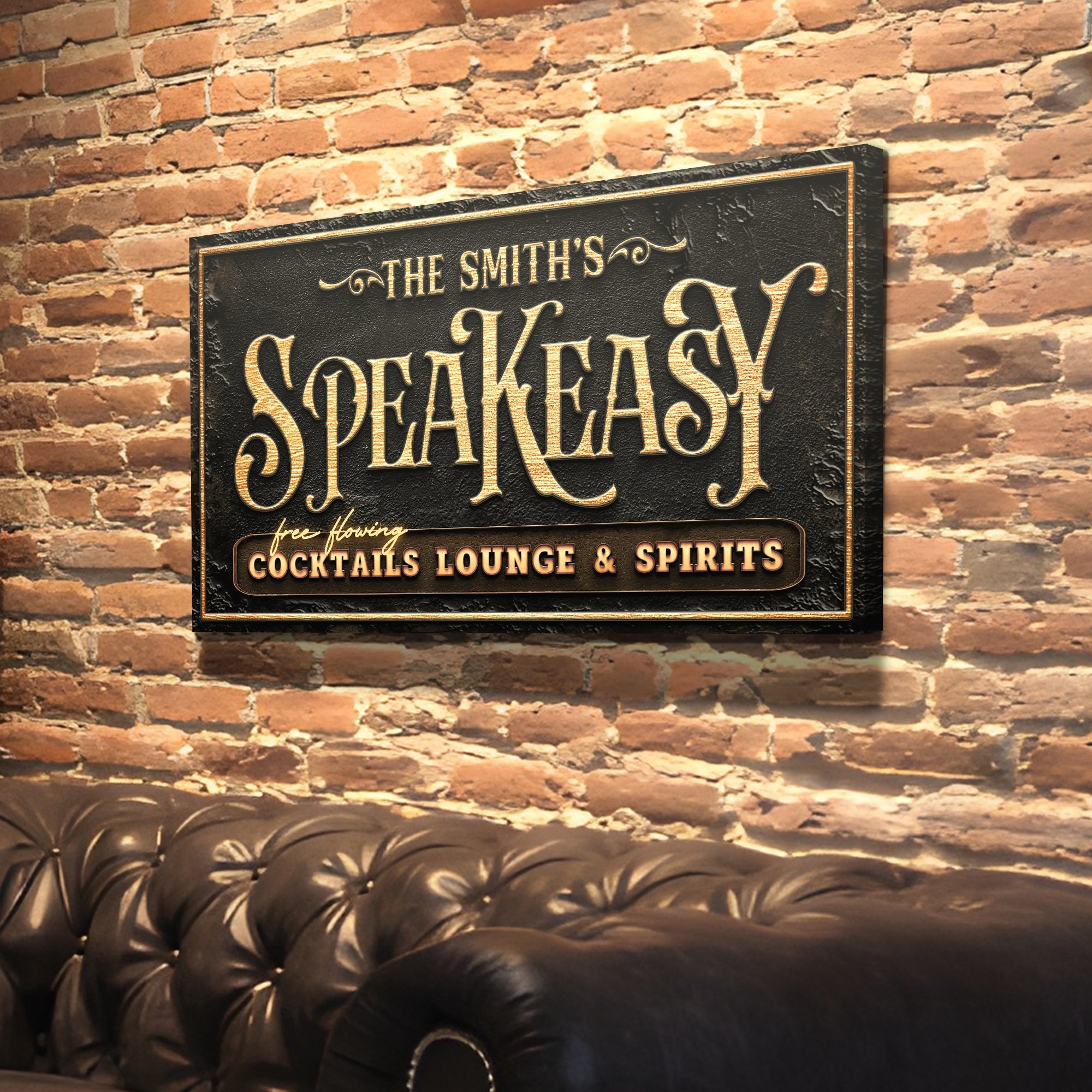 Speakeasy Personalized Bar Sign on sale at MyriadMart