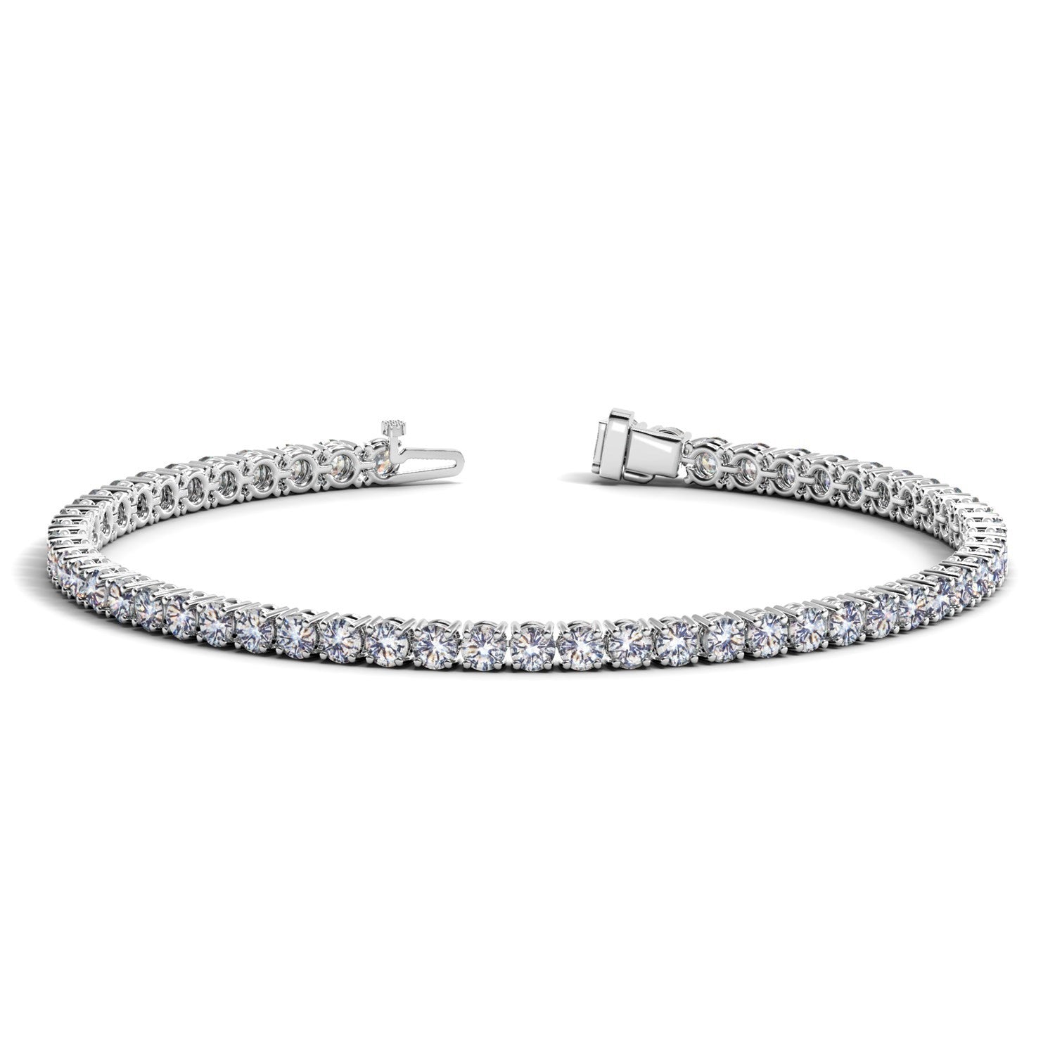 Lab Grown Round Diamond Tennis Bracelet in 14k White Gold 5 cctw F/G VS2/SI1 on sale at MyriadMart