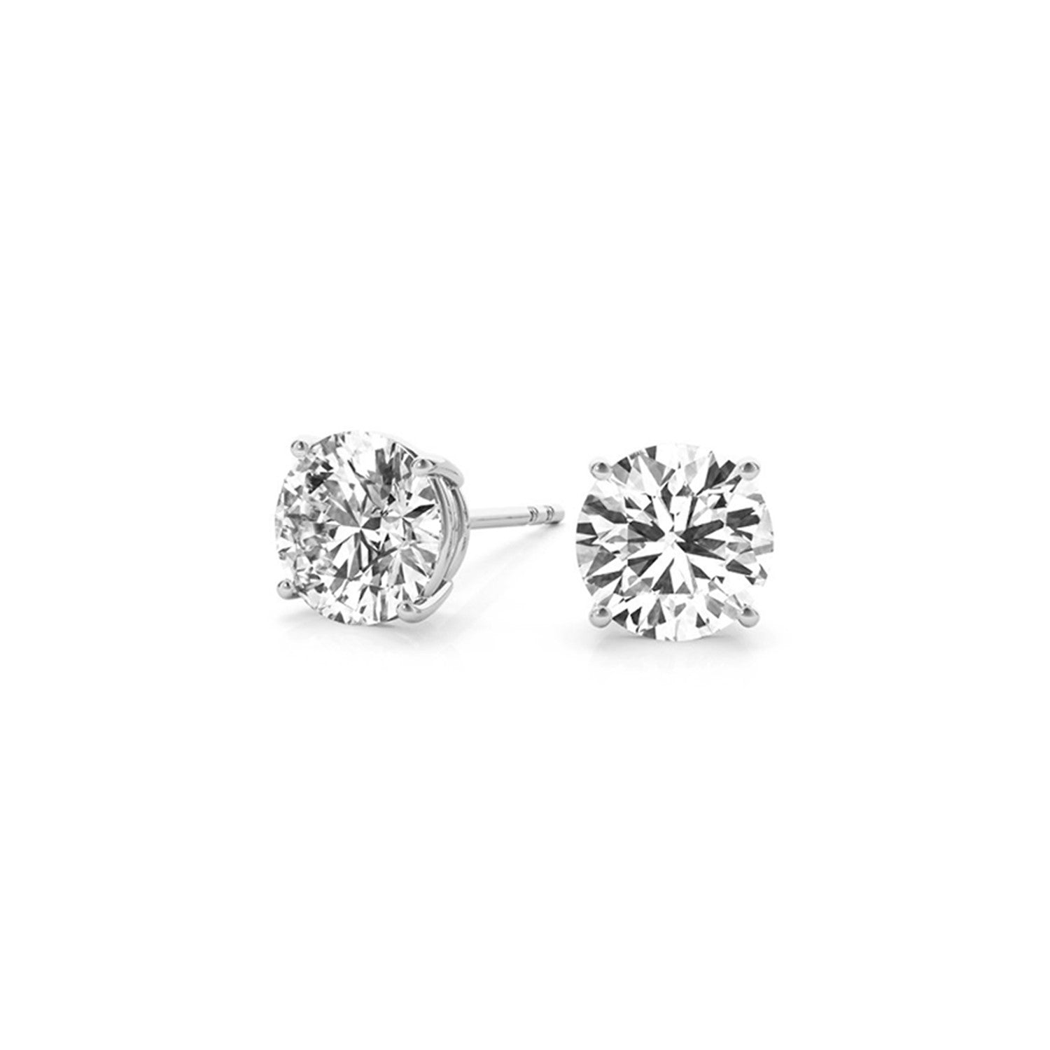4 cttw Certified IGI Lab Grown Round Diamond Stud Earrings 14k White Gold G/VS2 on sale at MyriadMart
