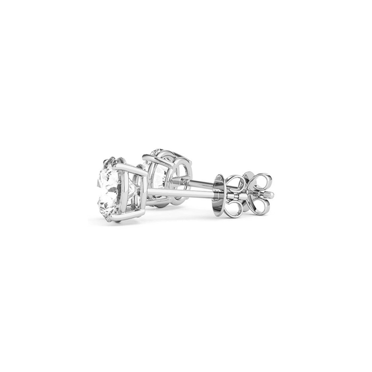 4 cttw Certified IGI Lab Grown Round Diamond Stud Earrings 14k White Gold G/VS2 on sale at MyriadMart