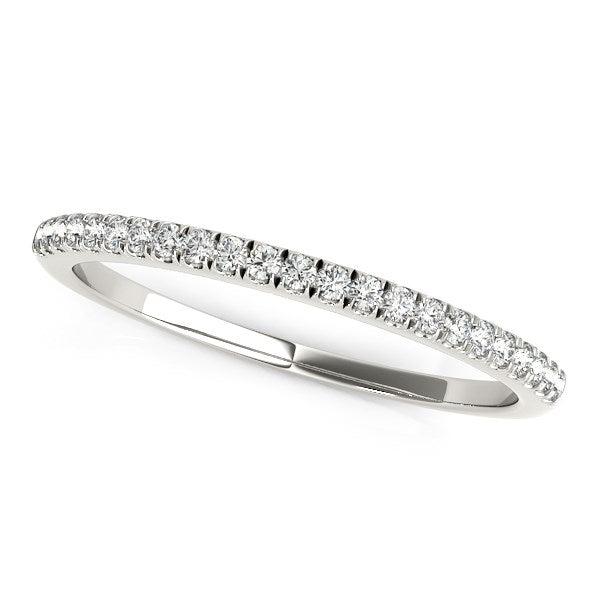 14k White Gold Scallop Style Setting Diamond Wedding Band 1/8 cttw on sale at MyriadMart