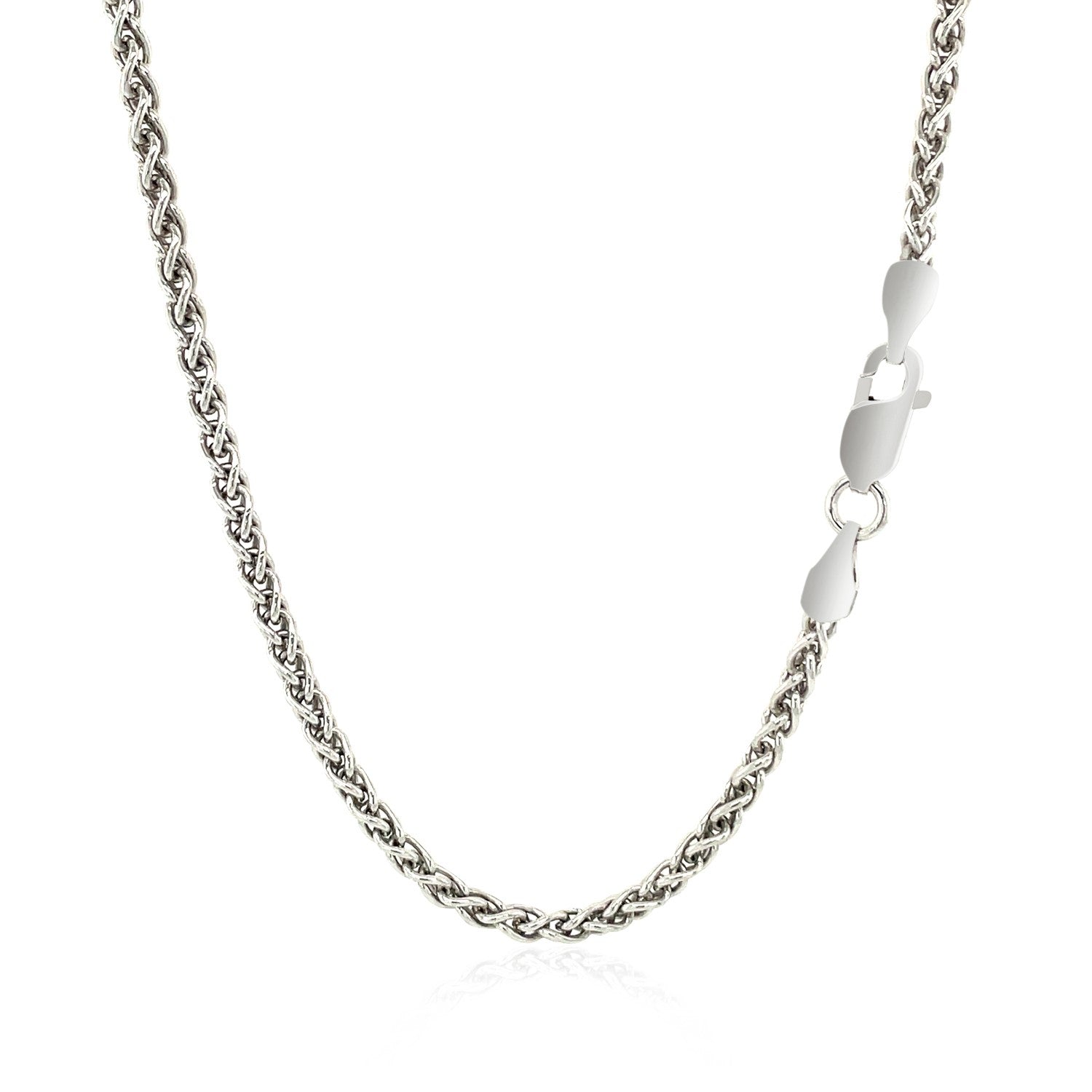 Sterling Silver Rhodium Plated Wheat Chain 2.6mm on sale at MyriadMart