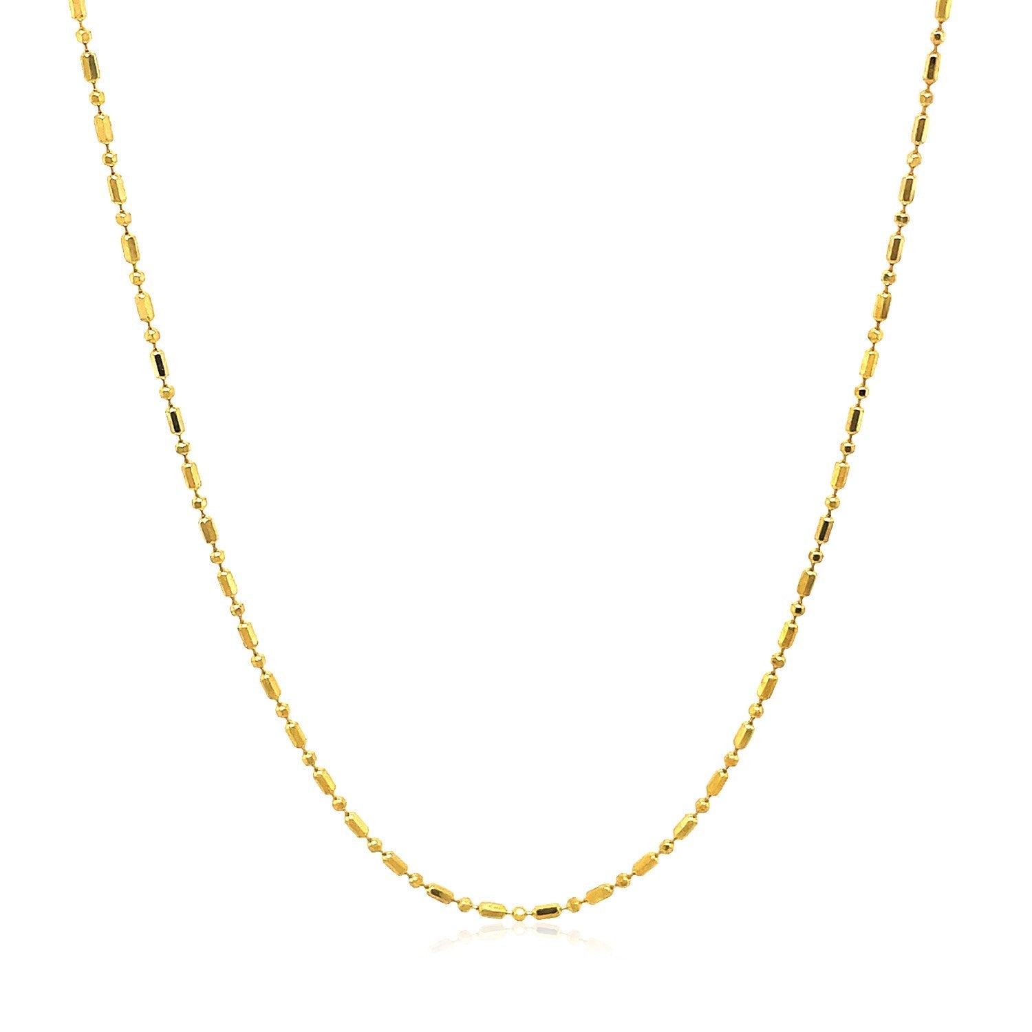 14k Yellow Gold Diamond-Cut Bead Chain 1.0mm on sale at MyriadMart