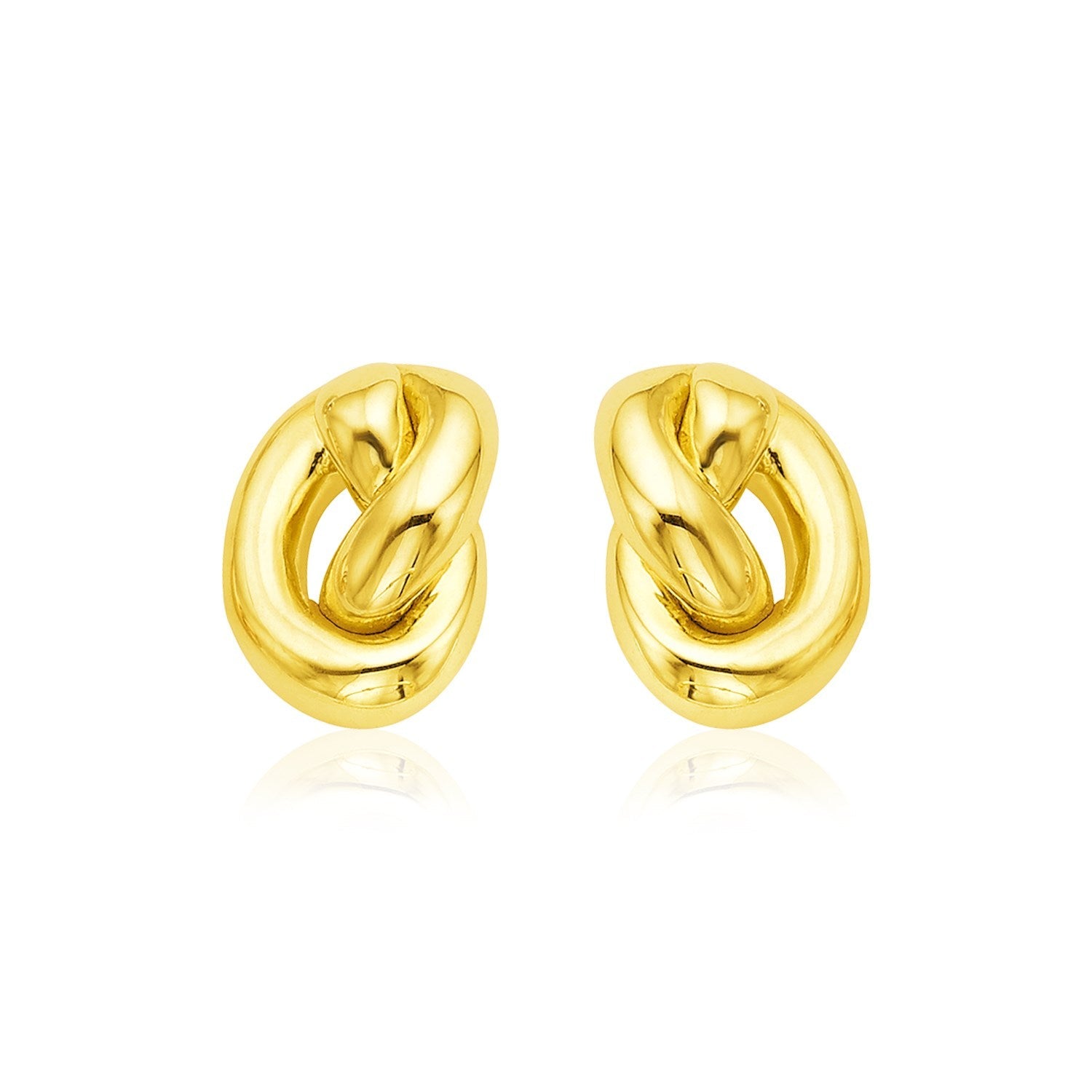 14k Yellow Gold Polished Knot Earrings on sale at MyriadMart