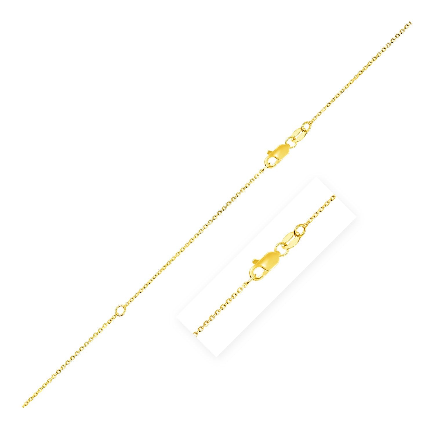 Extendable Cable Chain in 14k Yellow Gold 0.8mm on sale at MyriadMart