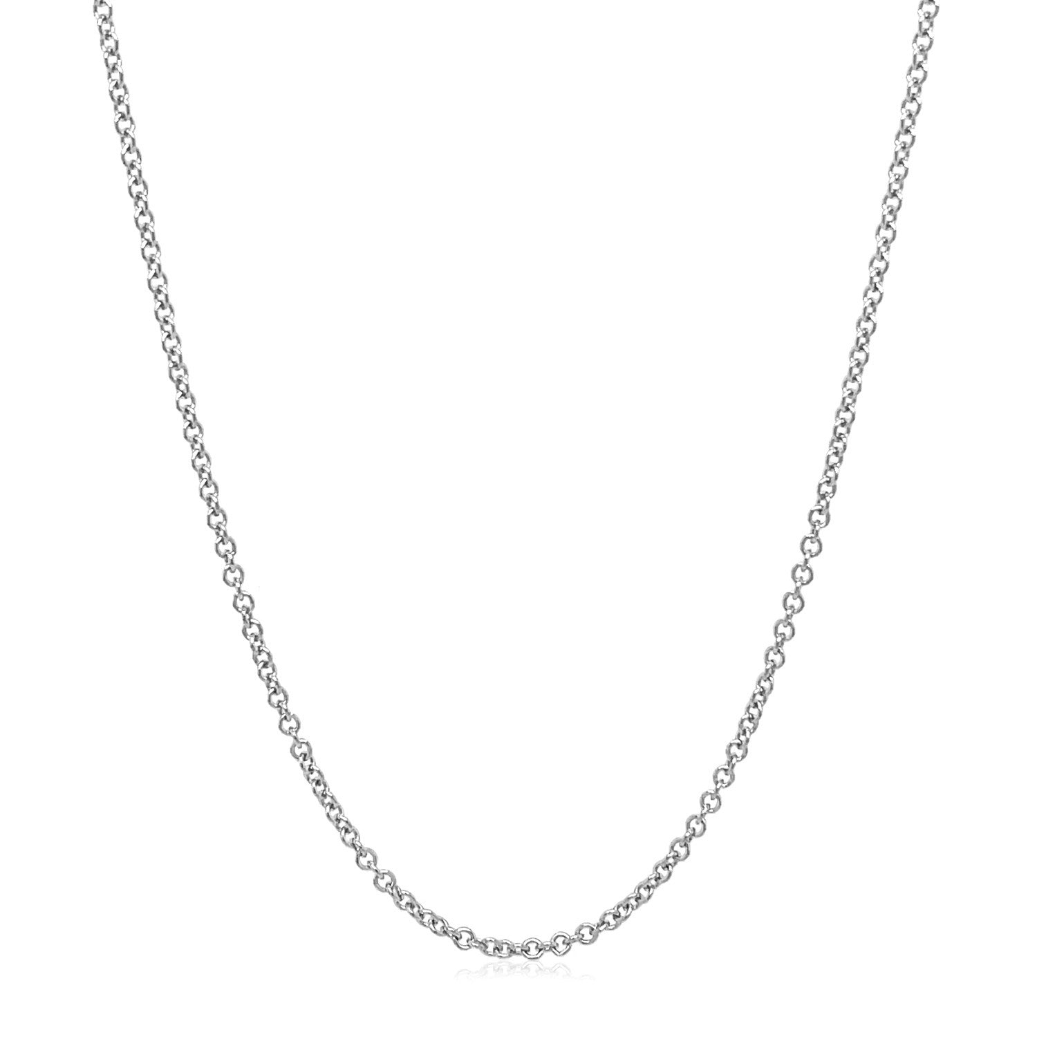 14k White Gold Round Cable Link Chain 1.5mm on sale at MyriadMart