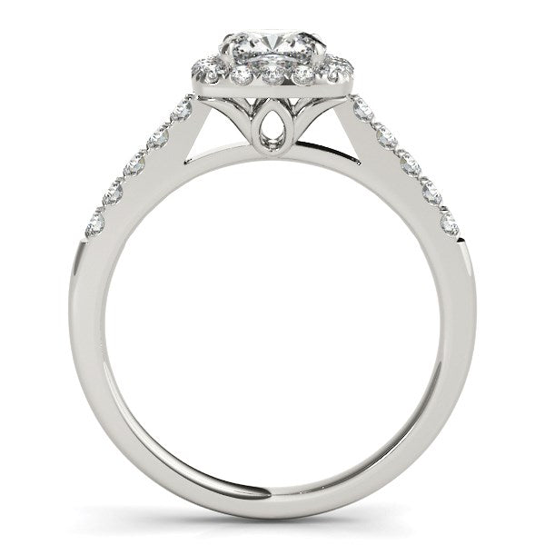 14k White Gold Square Outer Shape Round Diamond Engagement Ring 3/4 cttw on sale at MyriadMart