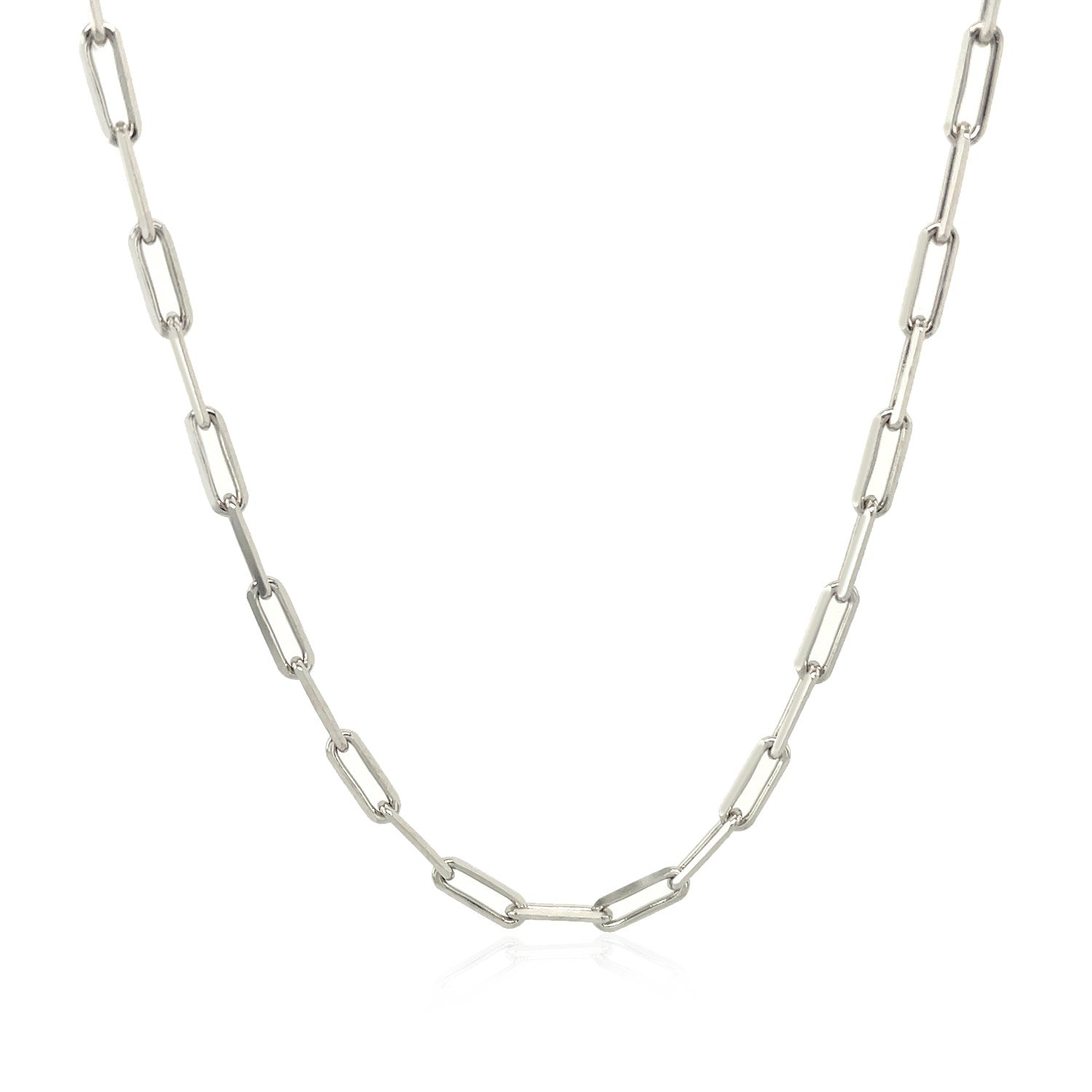 Sterling Silver Rhodium Plated Paperclip Chain 2.5 mm on sale at MyriadMart