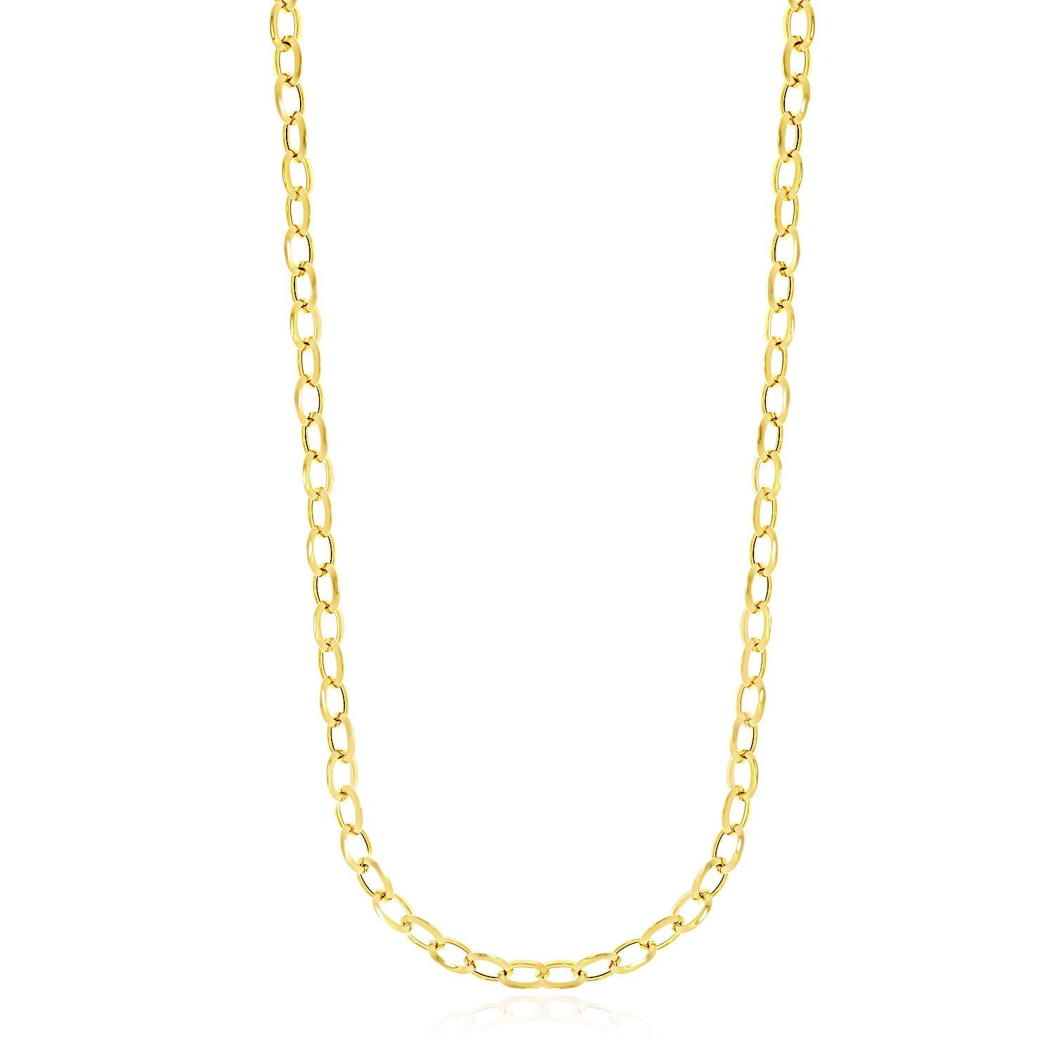 14k Yellow Gold Cable Chain Style Polished Necklace on sale at MyriadMart