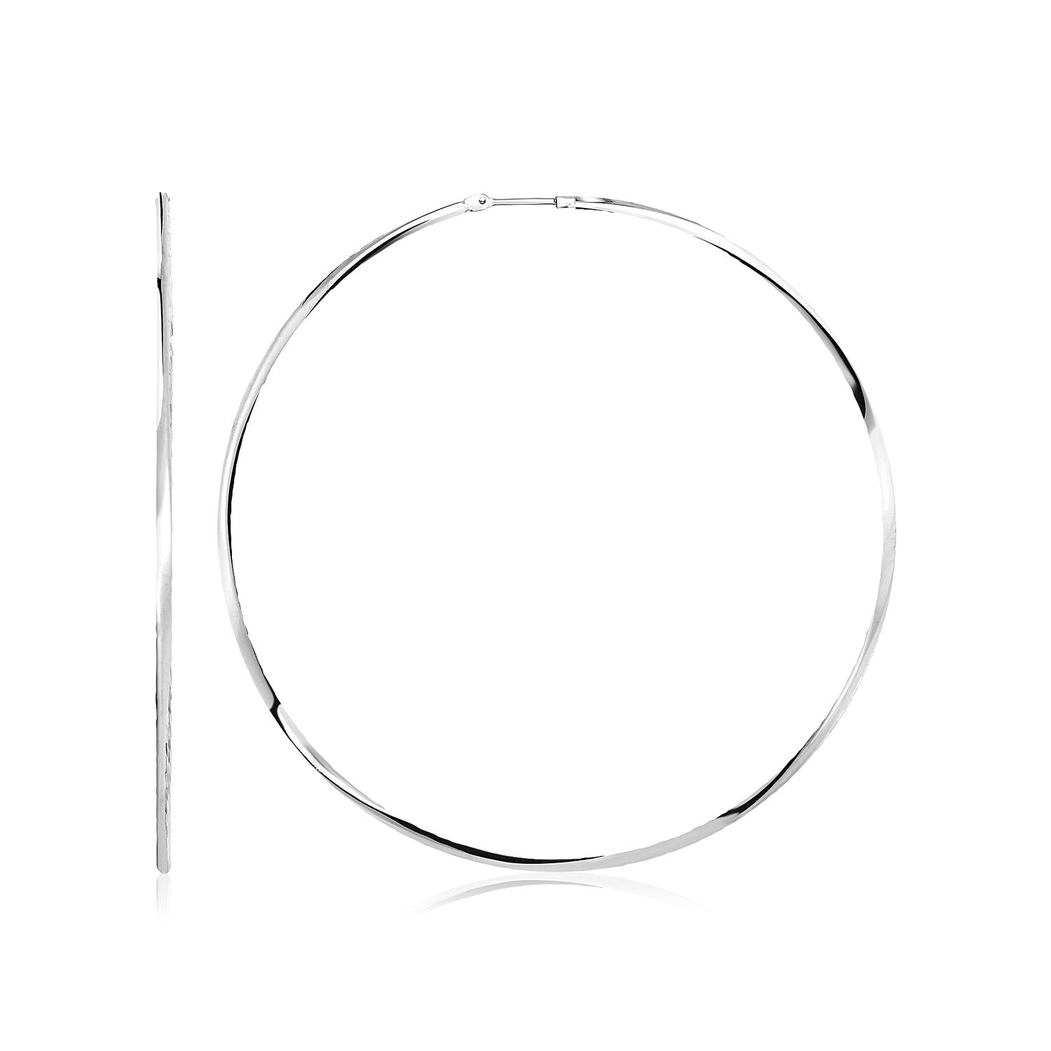 Sterling Silver Large Polished Round Hoop Earrings on sale at MyriadMart