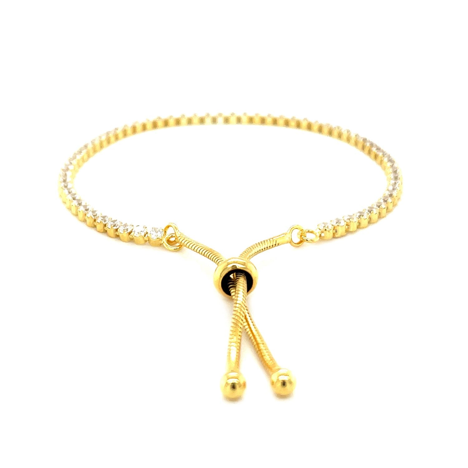 Adjustable Tennis Style Bracelet with Cubic Zirconia in Sterling Silver on sale at MyriadMart