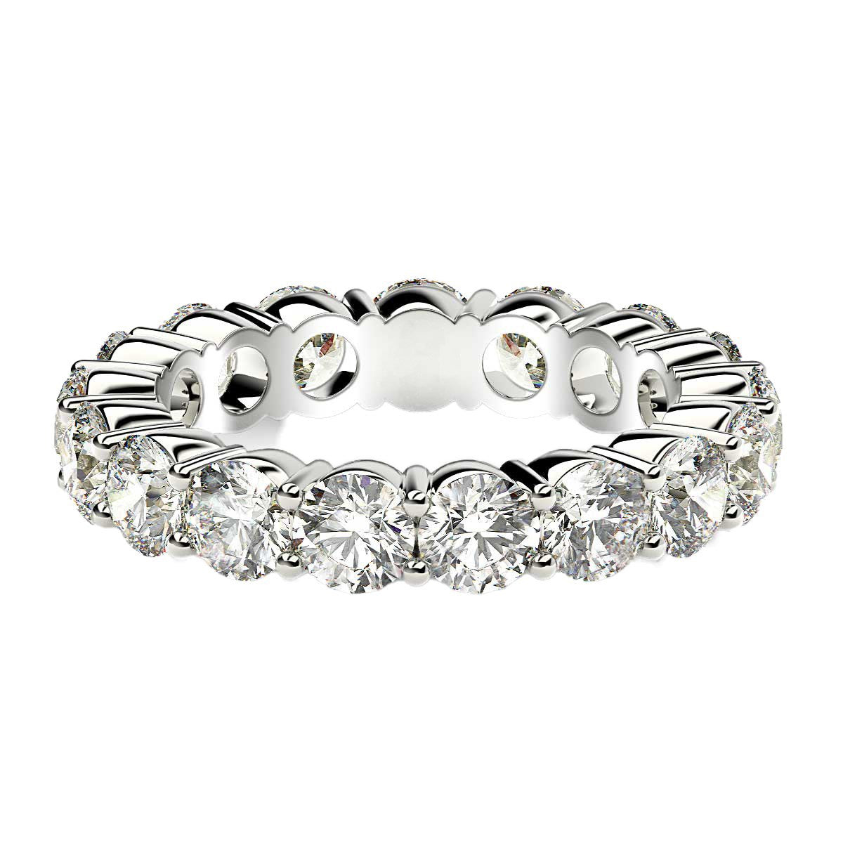 Round Cut Lab Grown Diamond Eternity Ring in 14k White Gold 3 cttw FG/VS2 on sale at MyriadMart