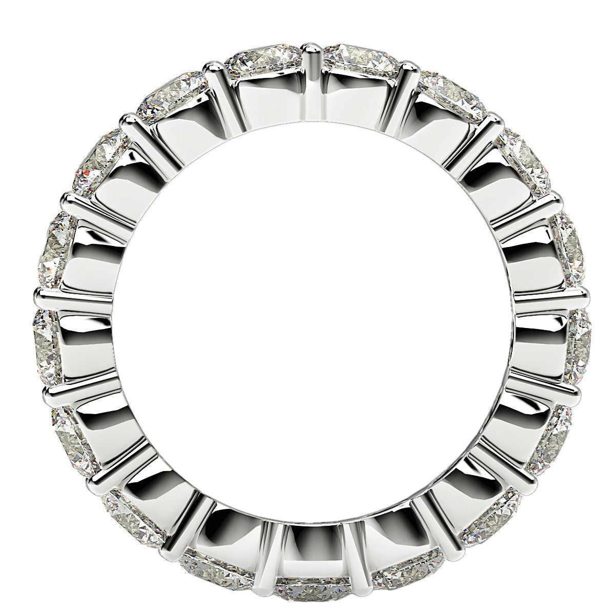 Round Cut Lab Grown Diamond Eternity Ring in 14k White Gold 3 cttw FG/VS2 on sale at MyriadMart