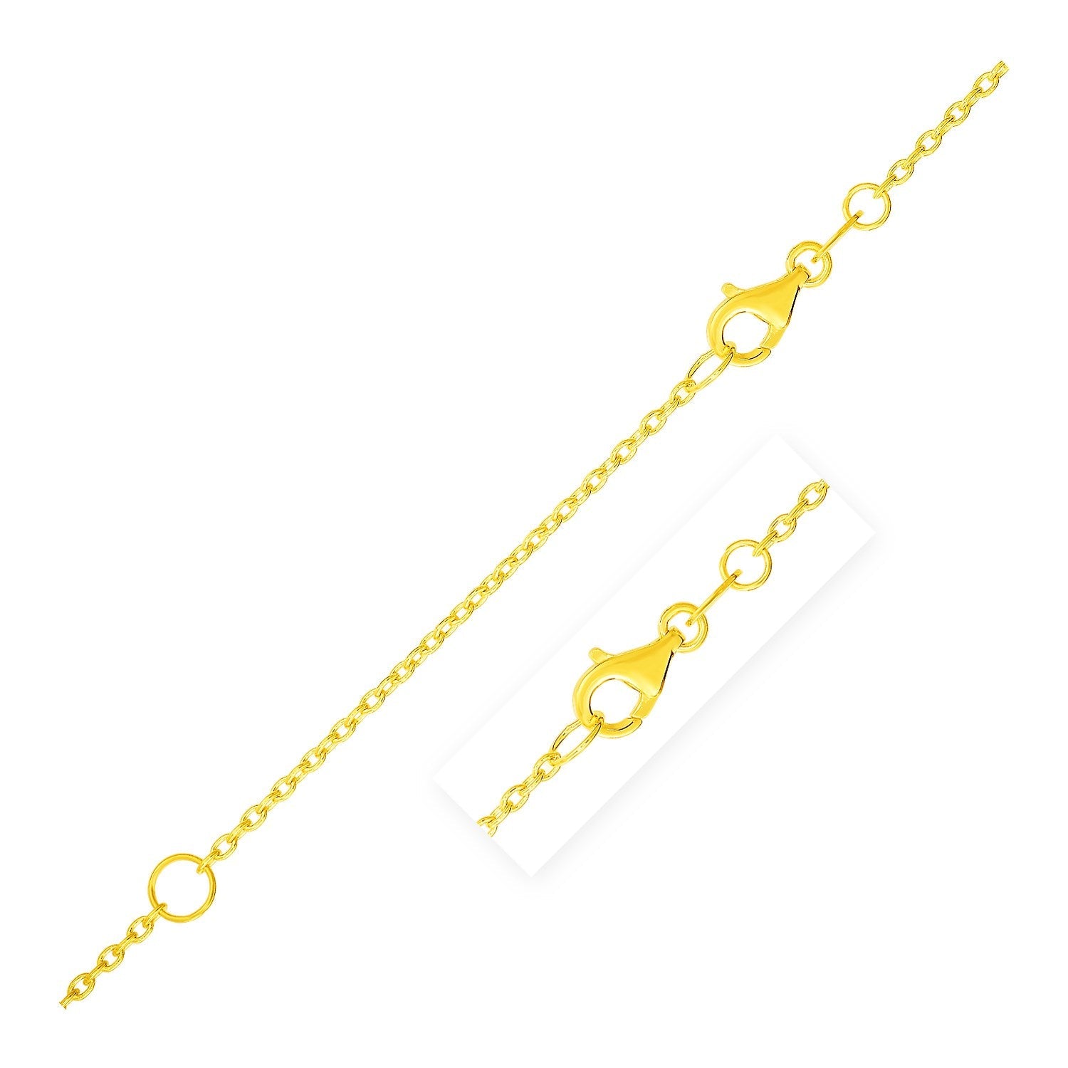 Extendable Cable Chain in 14k Yellow Gold 1.2mm on sale at MyriadMart