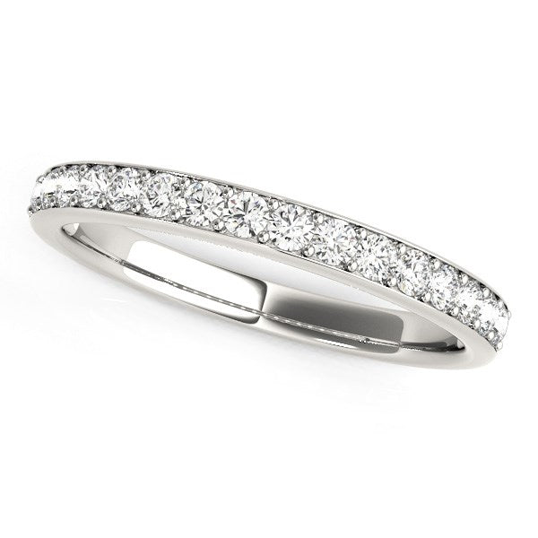 14k White Gold Prong Set Wedding Band with Diamonds 1/3 cttw on sale at MyriadMart