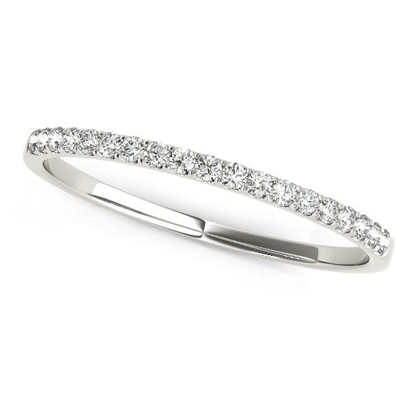 14k White Gold Pave Setting Diamond Wedding Ring 1/8 cttw on sale at MyriadMart