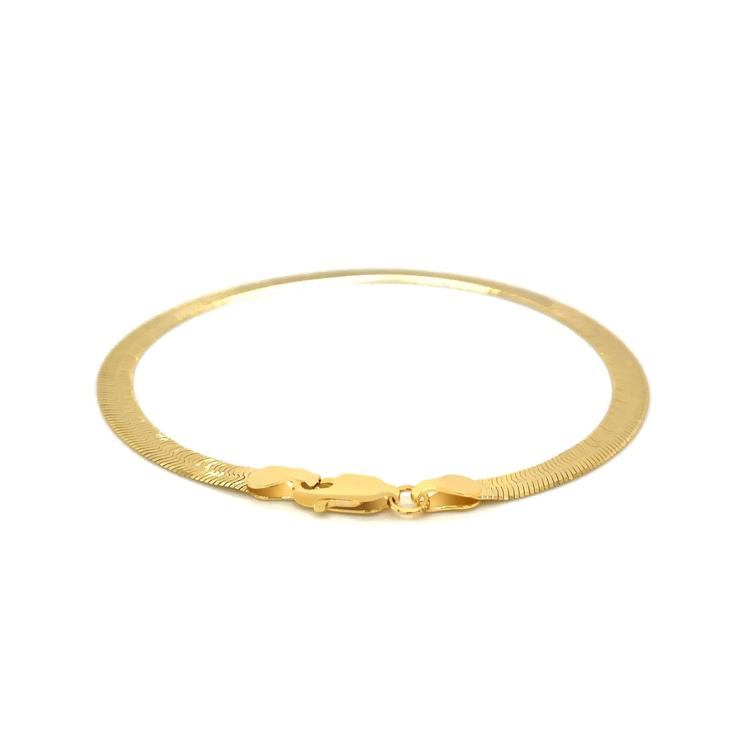 4.0mm 14k Yellow Gold Super Flex Herringbone Bracelet on sale at MyriadMart