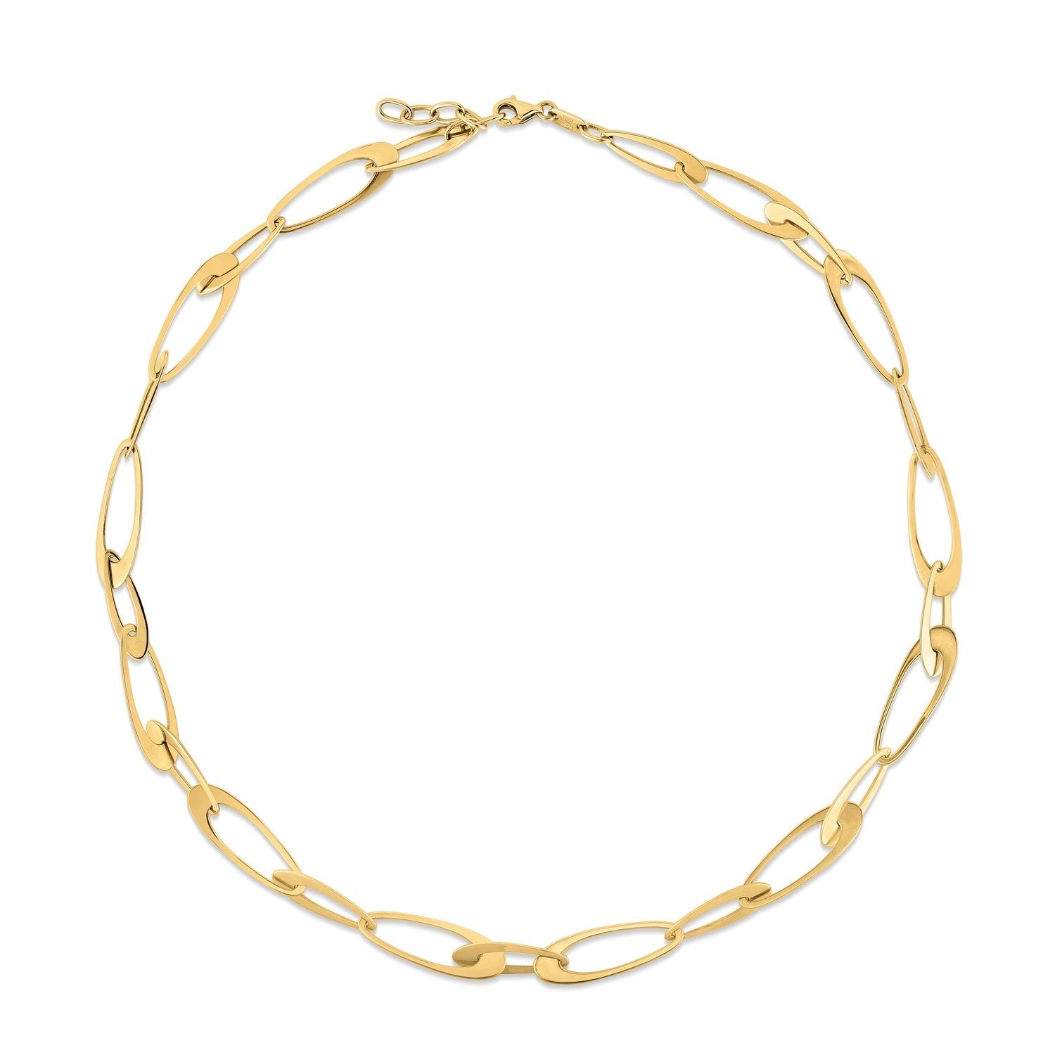 14K Yellow Gold Italian Oval Links Necklace on sale at MyriadMart