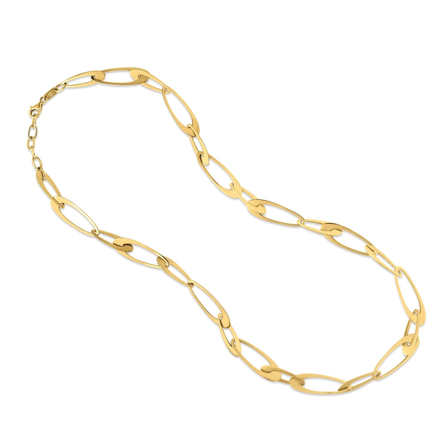 14K Yellow Gold Italian Oval Links Necklace on sale at MyriadMart