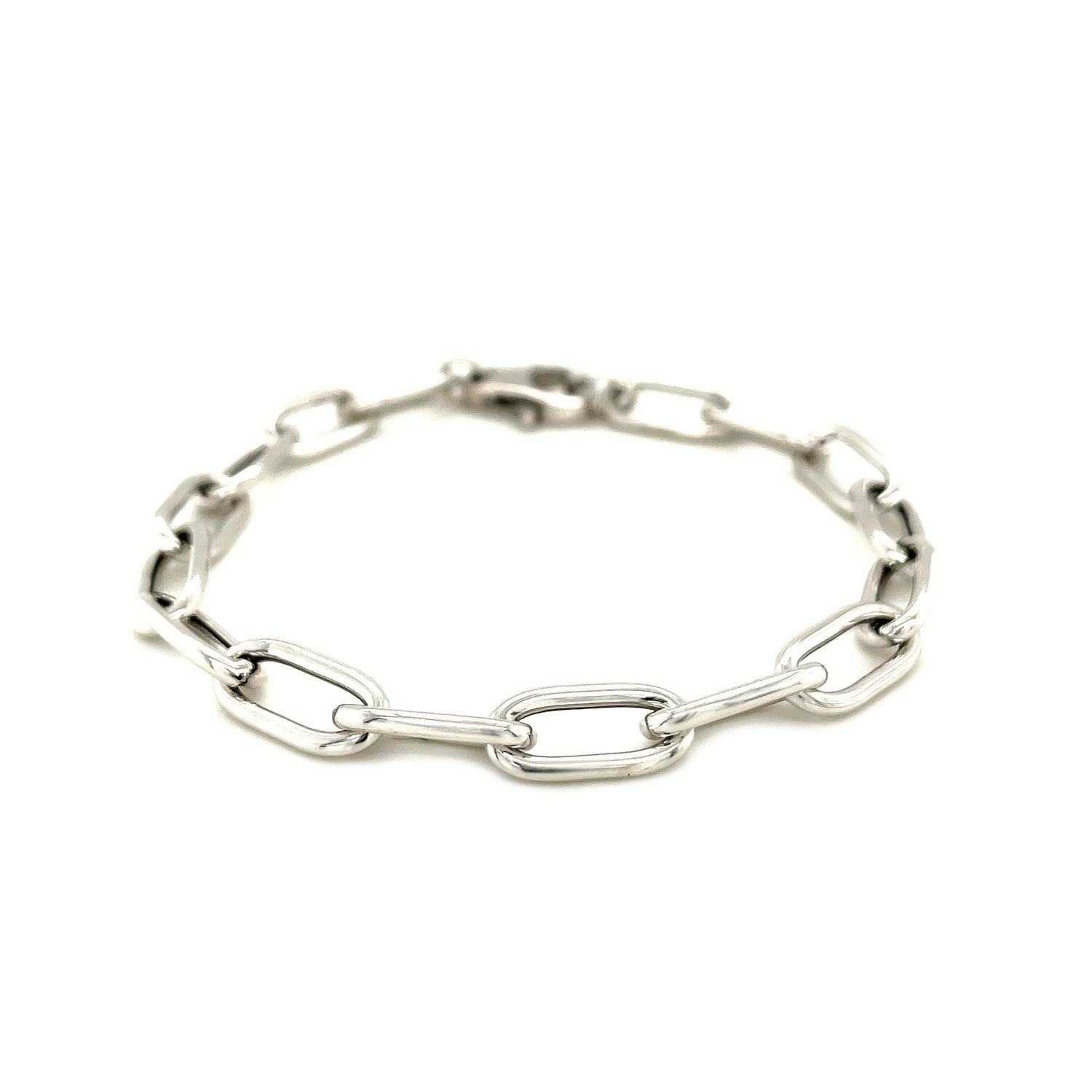 Sterling Silver Wide Paperclip Chain Bracelet on sale at MyriadMart