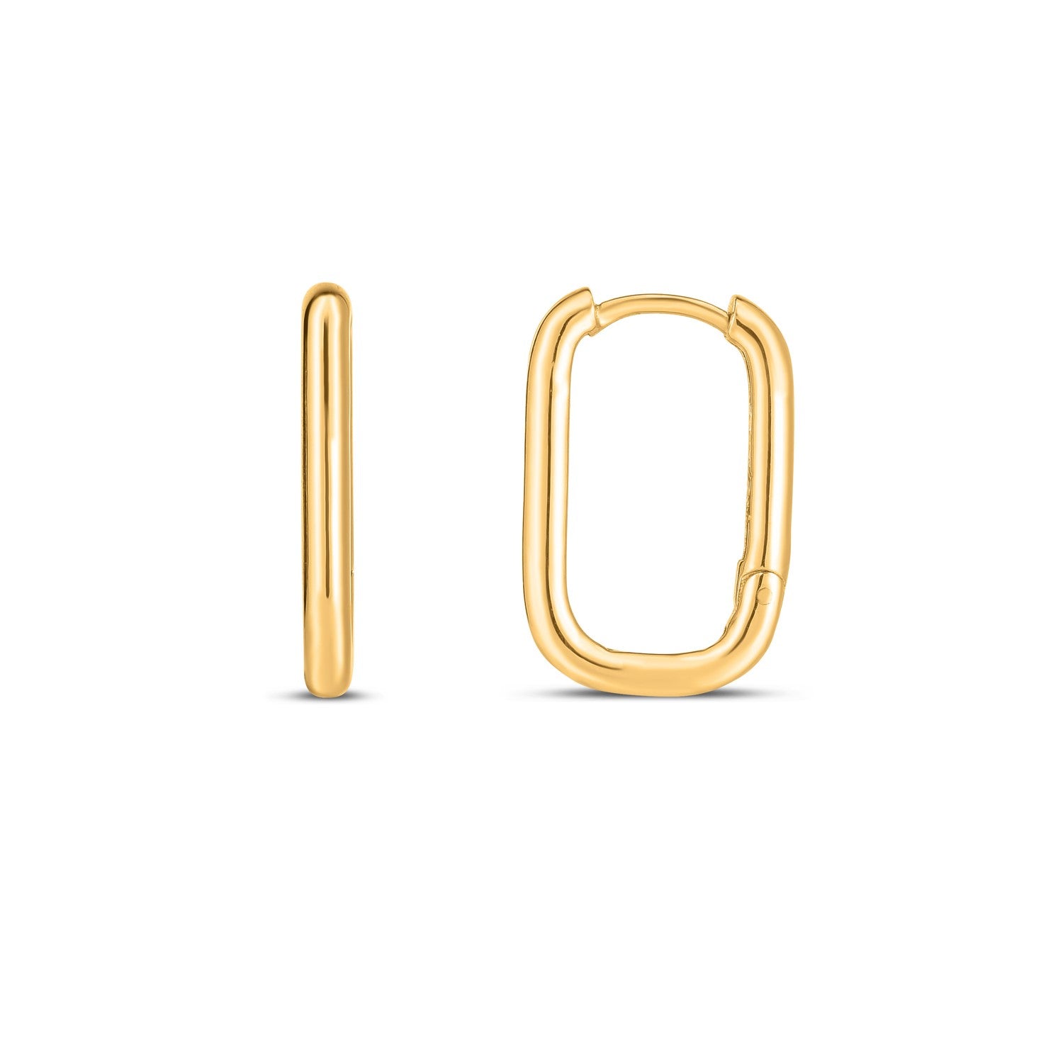 14k Yellow Gold Large Paperclip Huggies on sale at MyriadMart