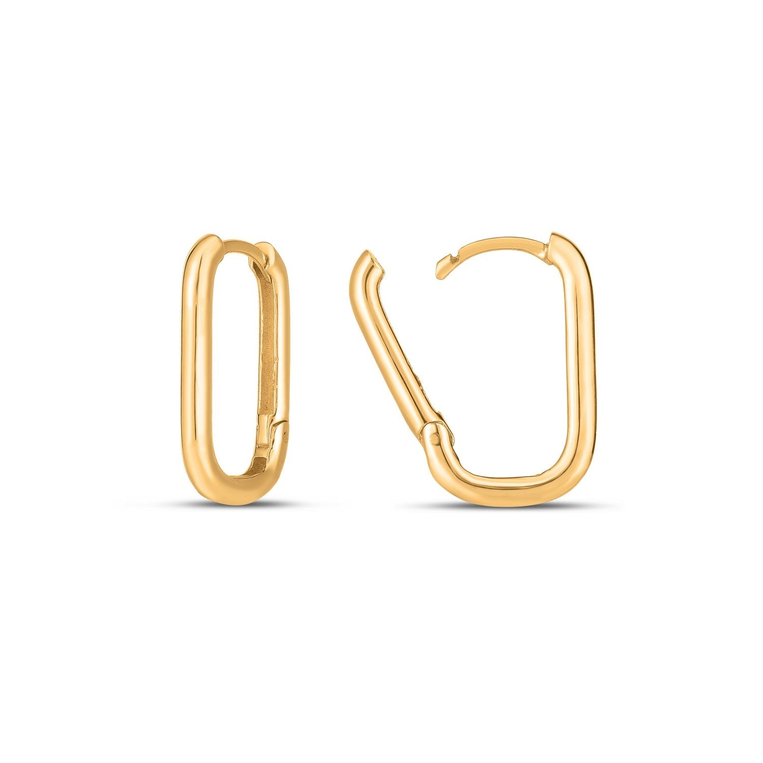 14k Yellow Gold Large Paperclip Huggies on sale at MyriadMart