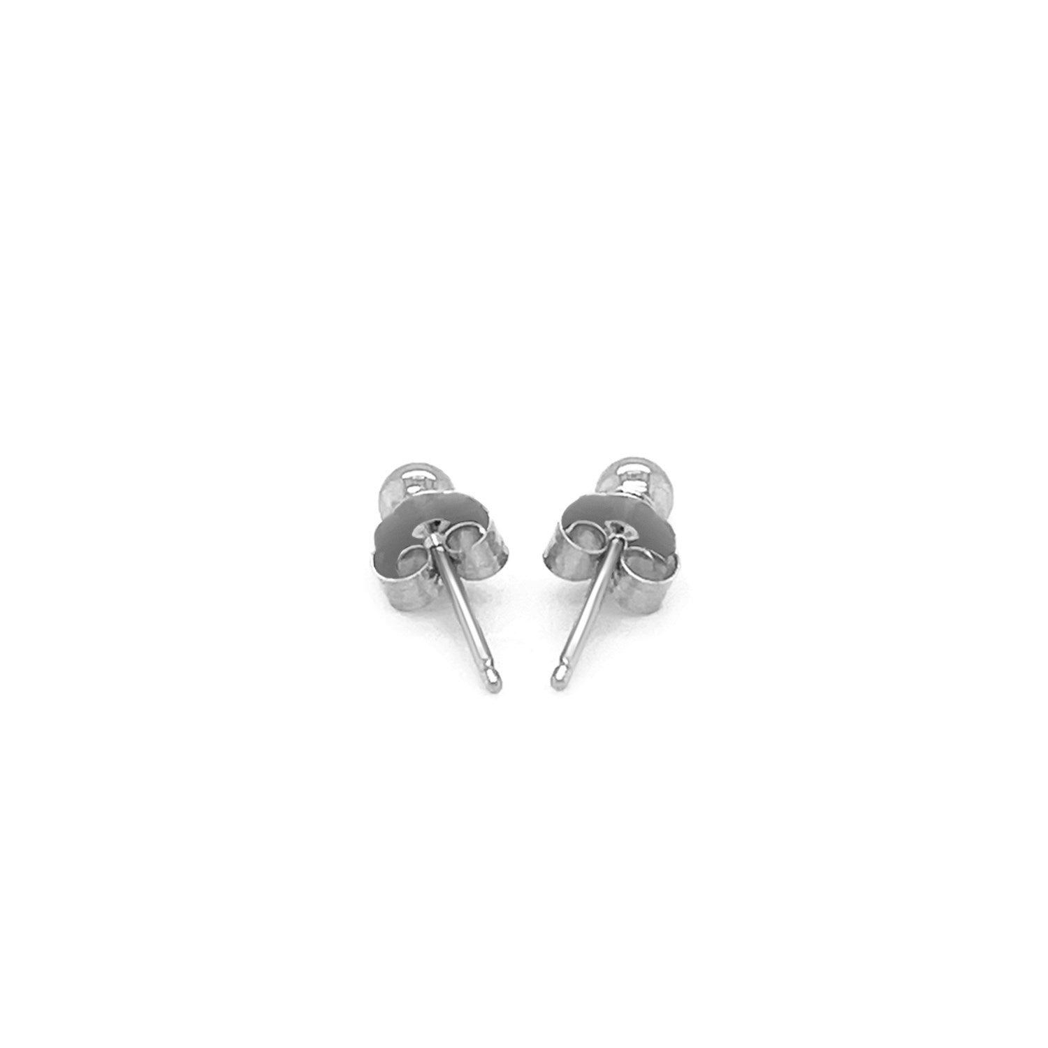14k White Gold Spherical Stud Earrings 3.0 mm on sale at MyriadMart
