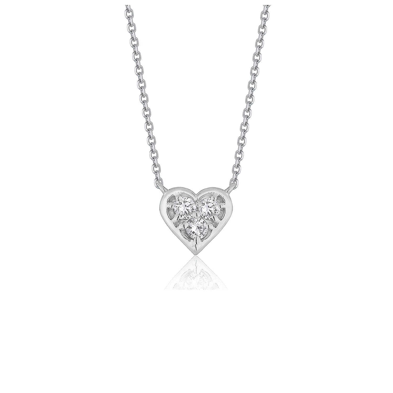 Diamond Heart Design Pendant in 14k White Gold on sale at MyriadMart