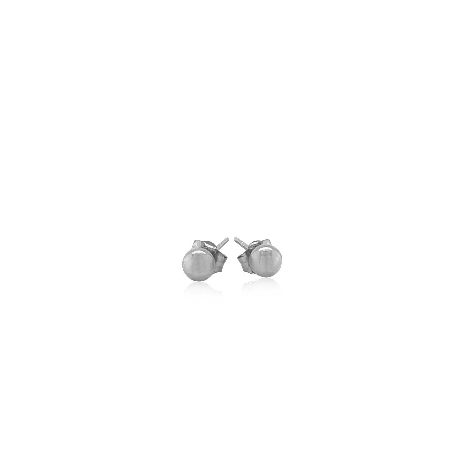 14k White Gold Round Stud Earrings 4.0 mm on sale at MyriadMart