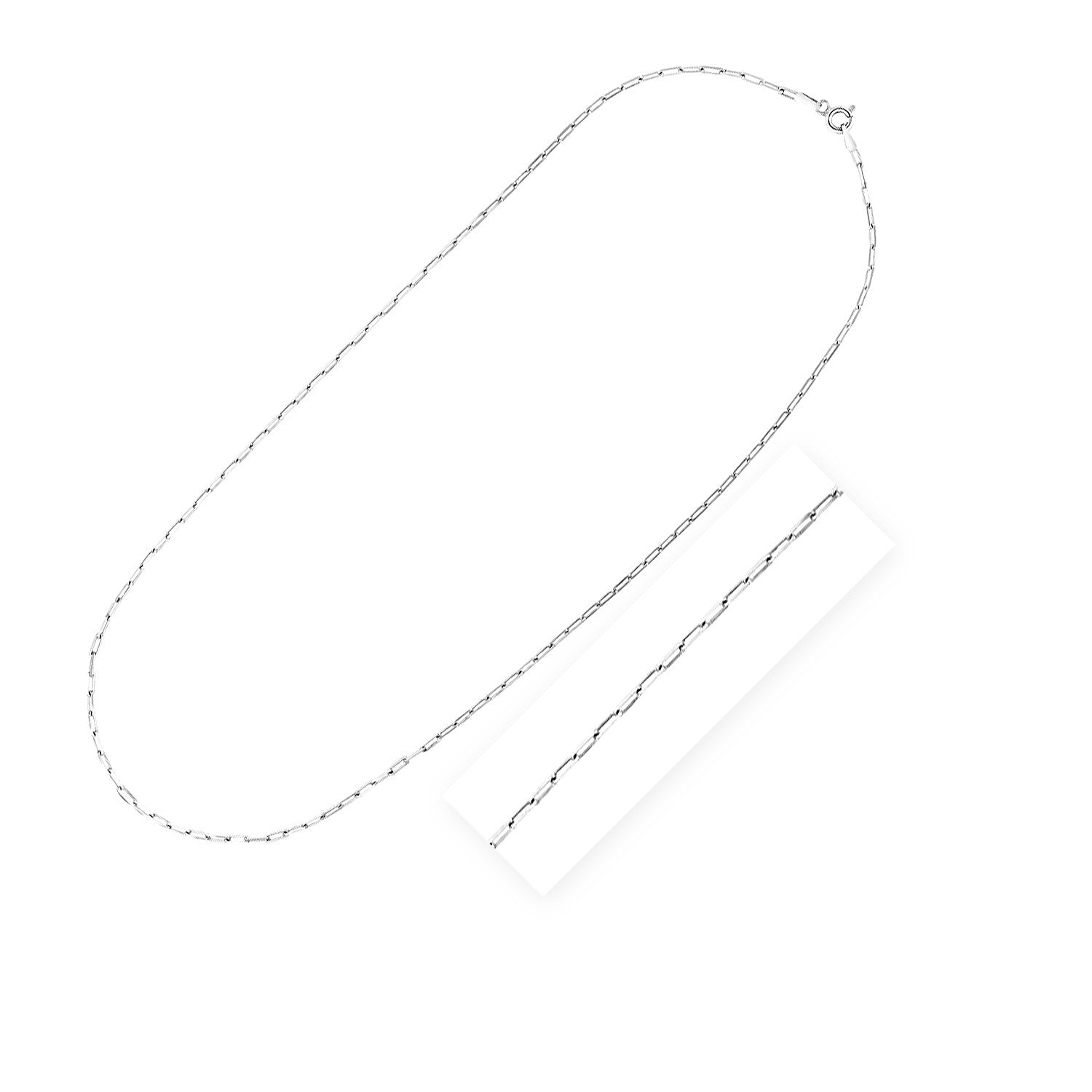 Sterling Silver Rhodium Plated Paperclip Chain 1.8 mm on sale at MyriadMart