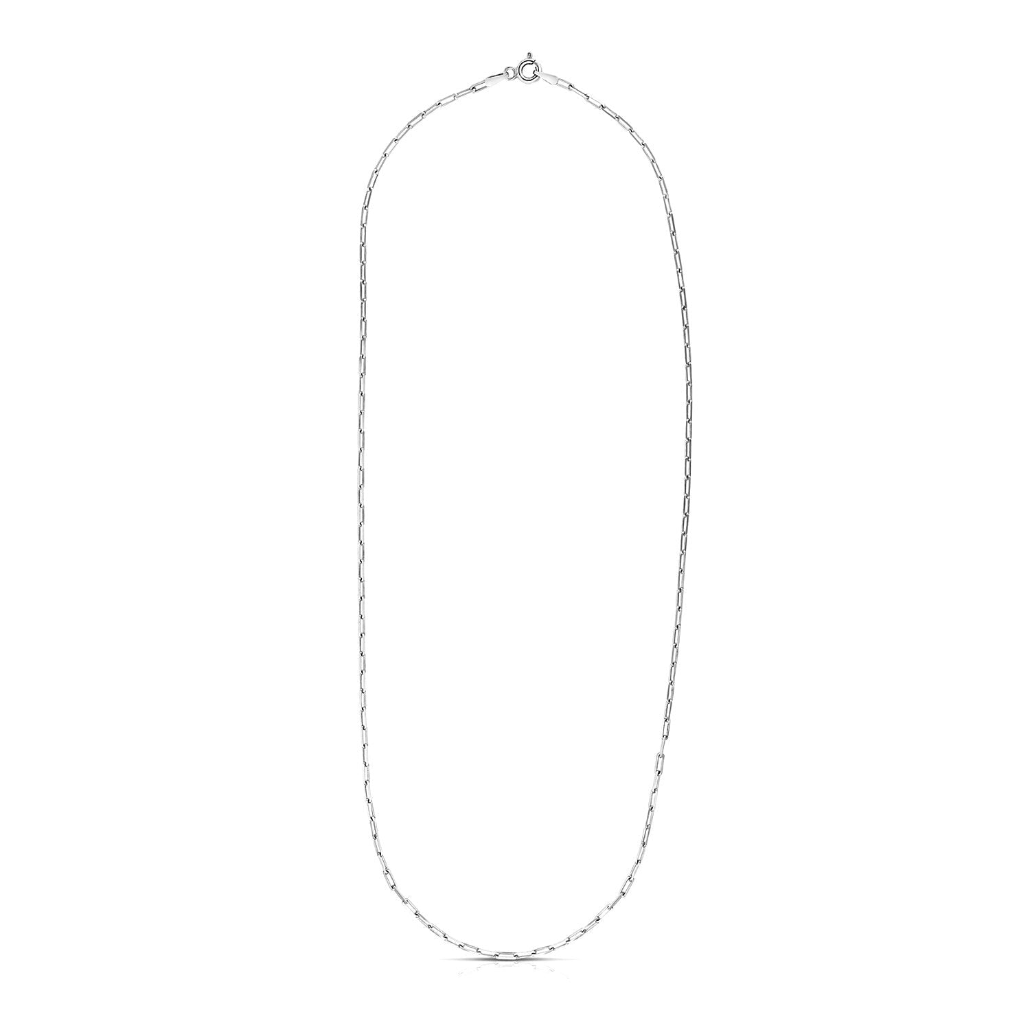 Sterling Silver Rhodium Plated Paperclip Chain 1.8 mm on sale at MyriadMart