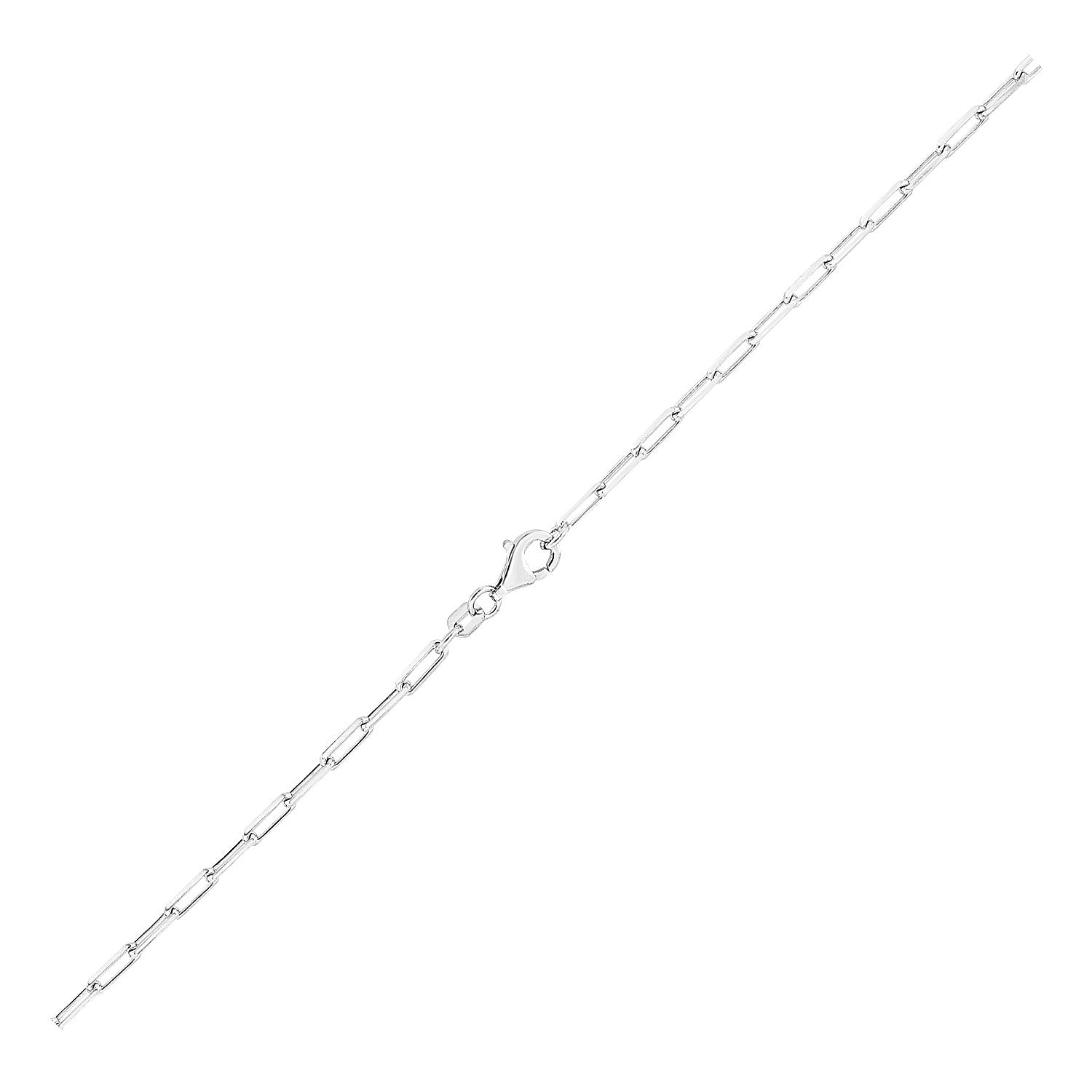 Sterling Silver Rhodium Plated Paperclip Chain 1.8 mm on sale at MyriadMart