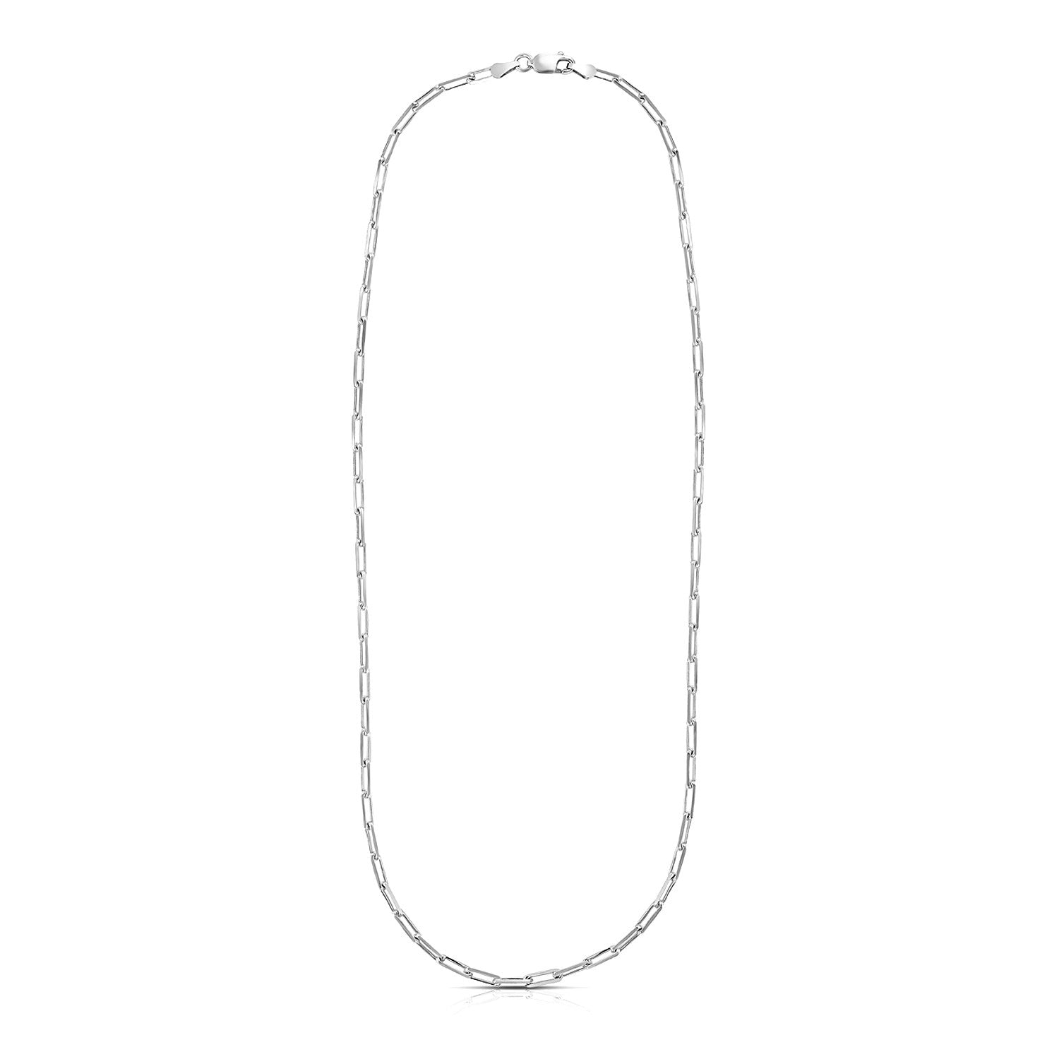Sterling Silver Rhodium Plated Paperclip Chain 3.0 mm on sale at MyriadMart