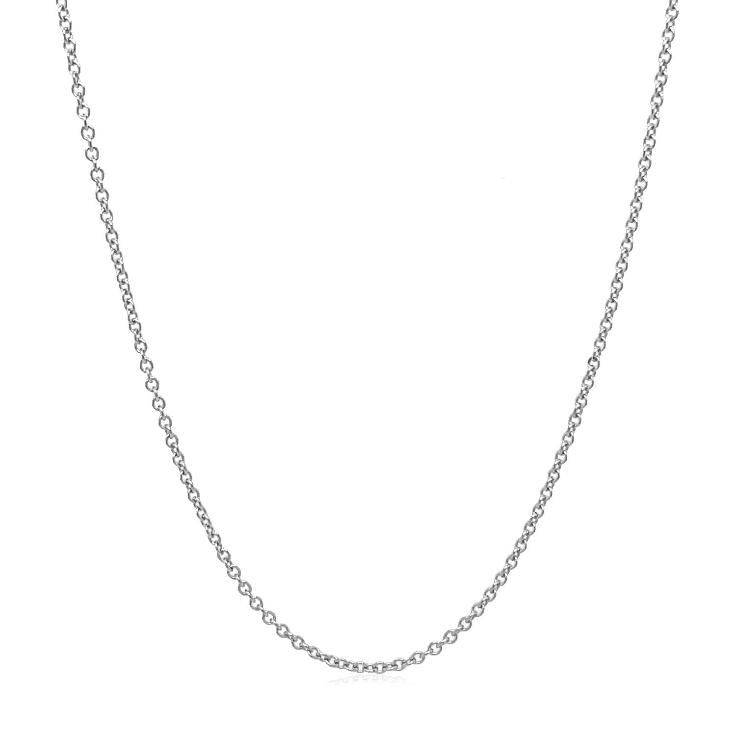 14k White Gold Round Cable Link Chain 1.3mm on sale at MyriadMart