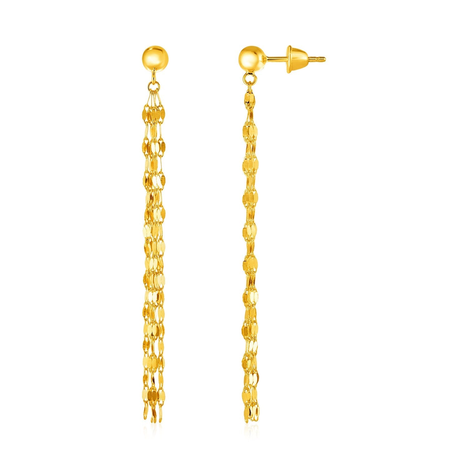14k Yellow Gold Polished Drop Earrings on sale at MyriadMart