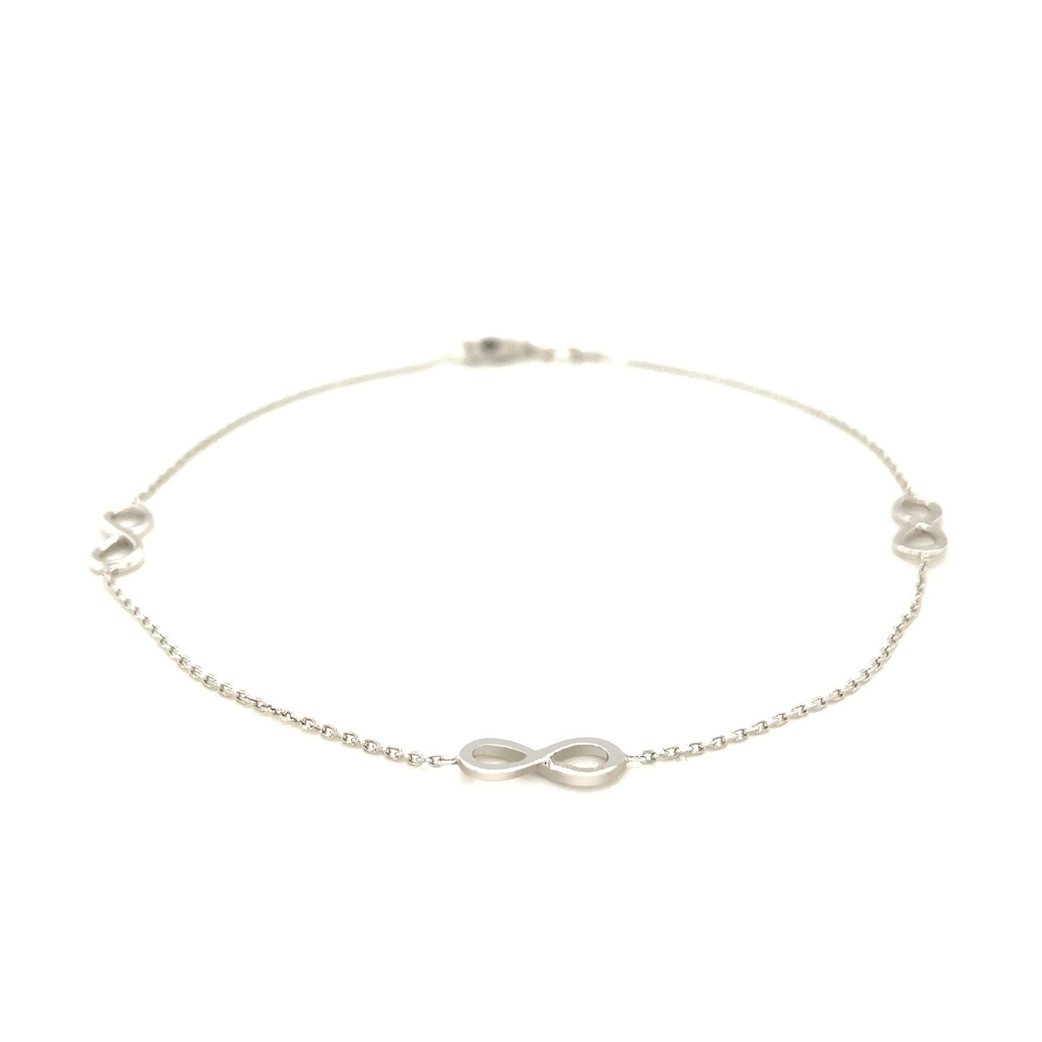 Sterling Silver Anklet with Infinity Symbols on sale at MyriadMart
