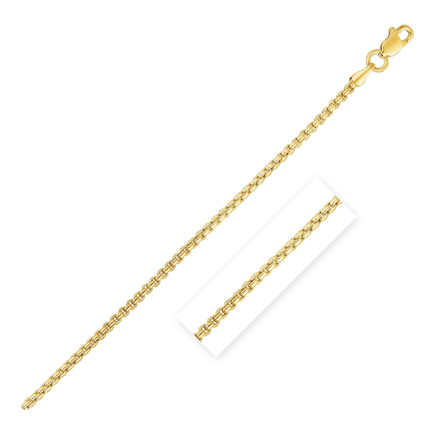 14k Yellow Gold Round Box Chain 1.35 mm on sale at MyriadMart