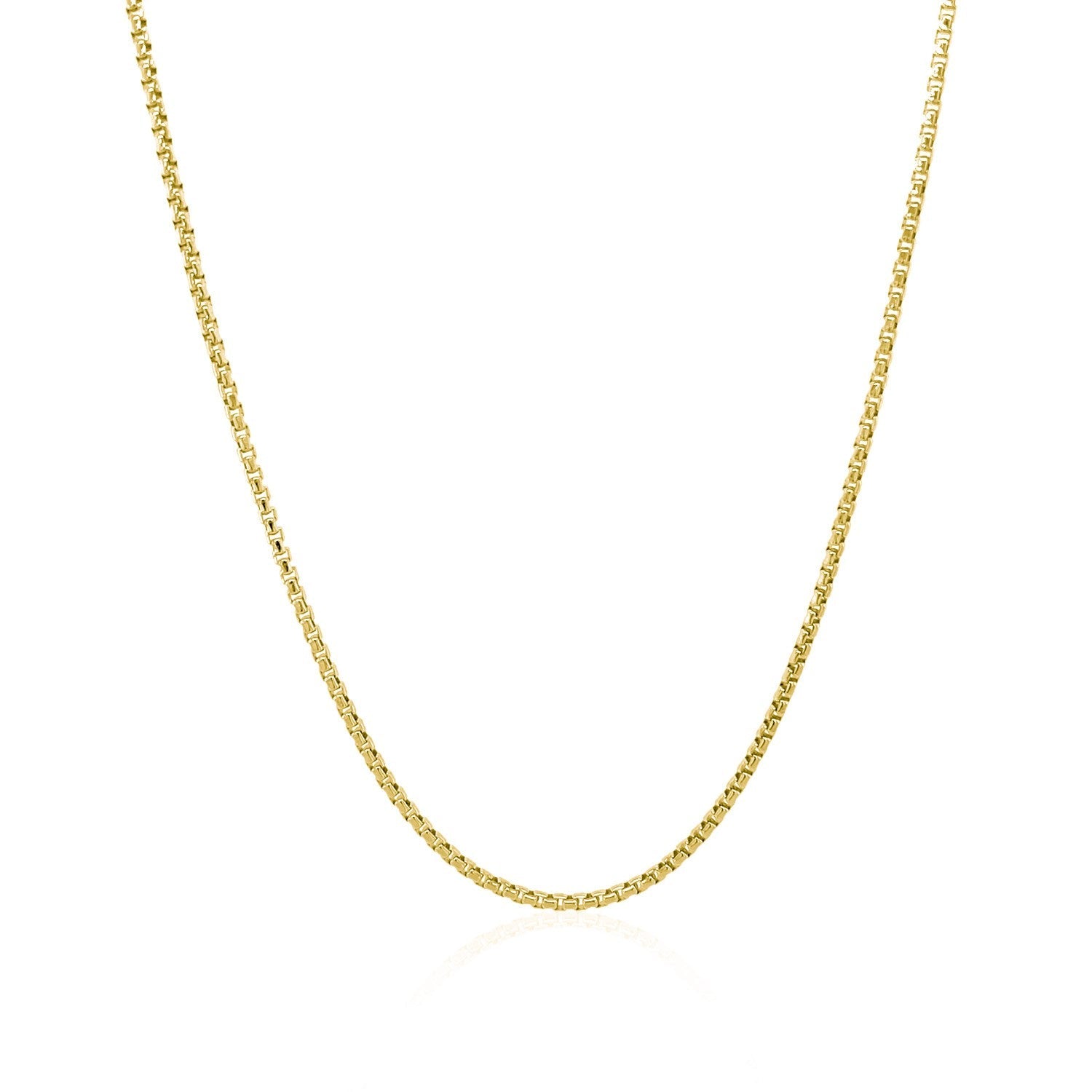 14k Yellow Gold Round Box Chain 1.35 mm on sale at MyriadMart