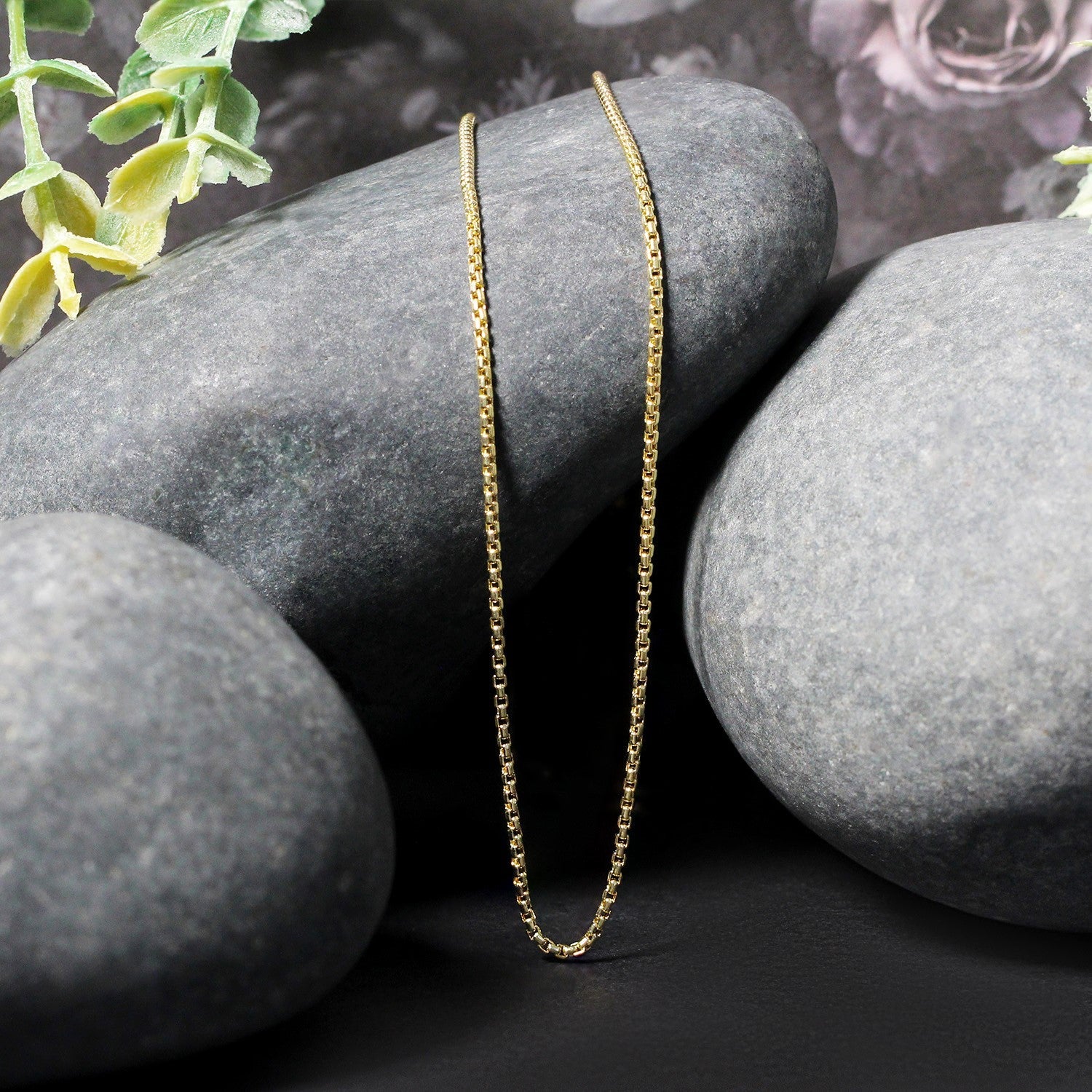 14k Yellow Gold Round Box Chain 1.35 mm on sale at MyriadMart