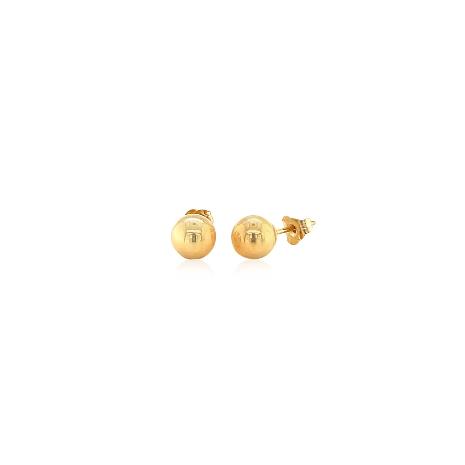 10k Yellow Gold Round Stud Earrings 6.0 mm on sale at MyriadMart