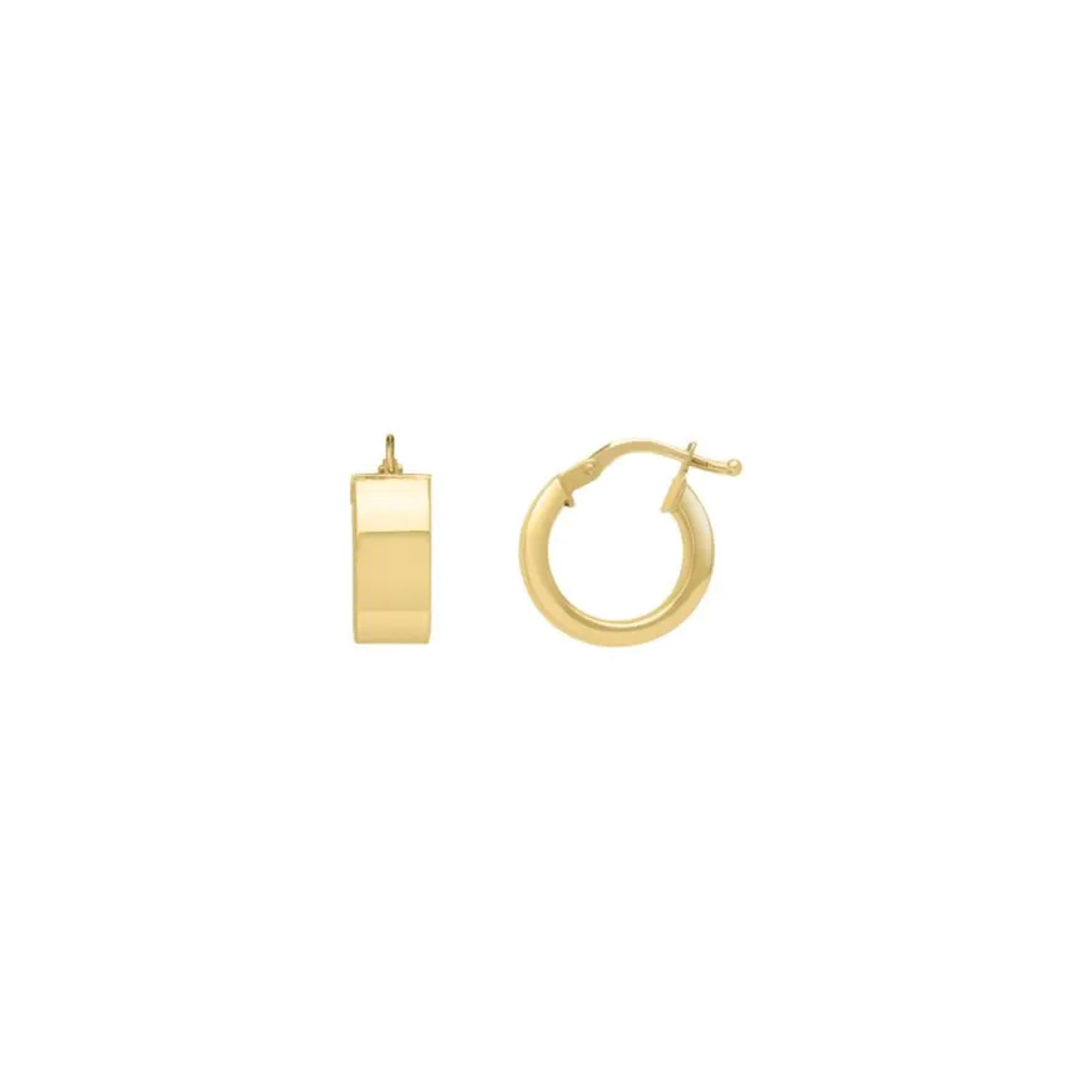 14k Yellow Gold Medium Square Tube Hoops Earrings on sale at MyriadMart