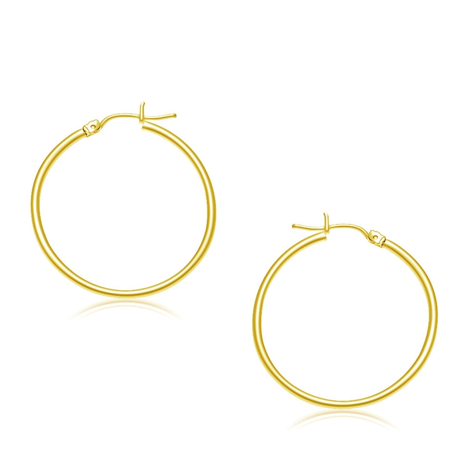 10k Yellow Gold Polished Hoop Earrings 30 mm on sale at MyriadMart